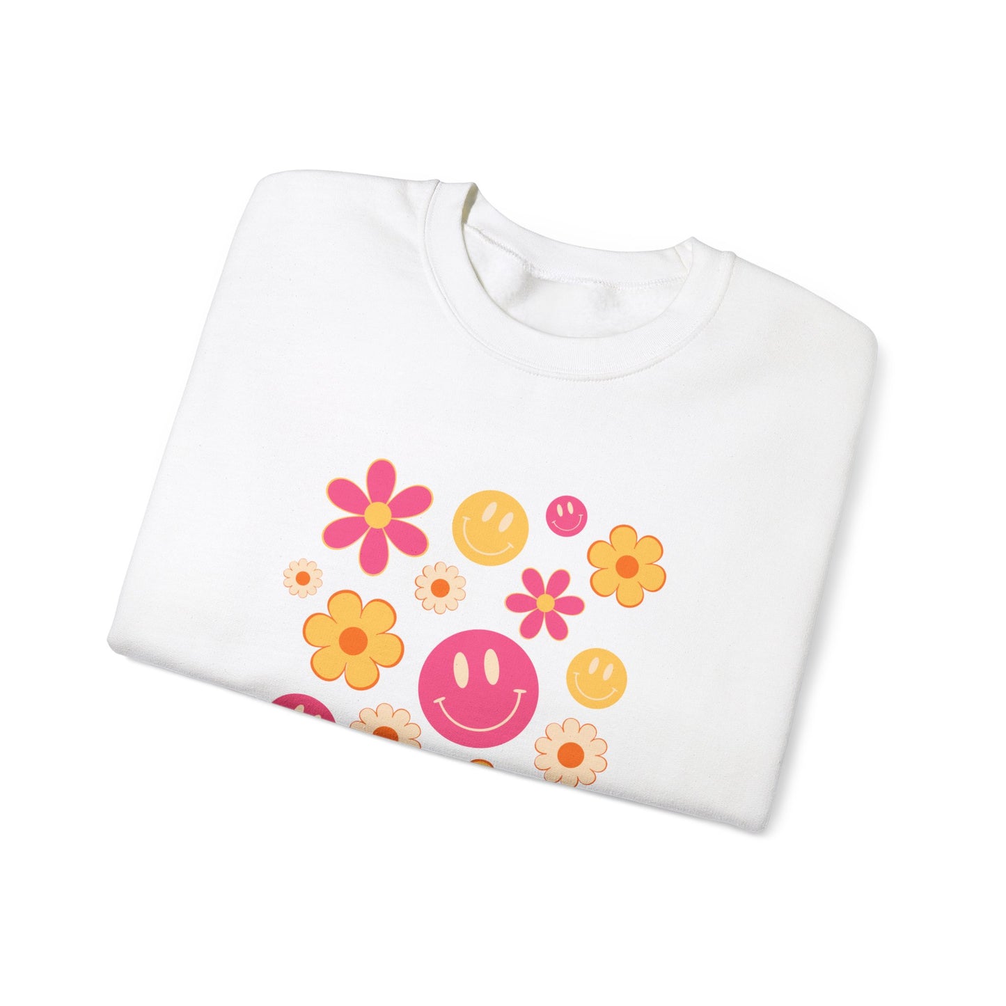 The 70’s Happy Floral Unisex Heavy Blend™ Crewneck Sweatshirt