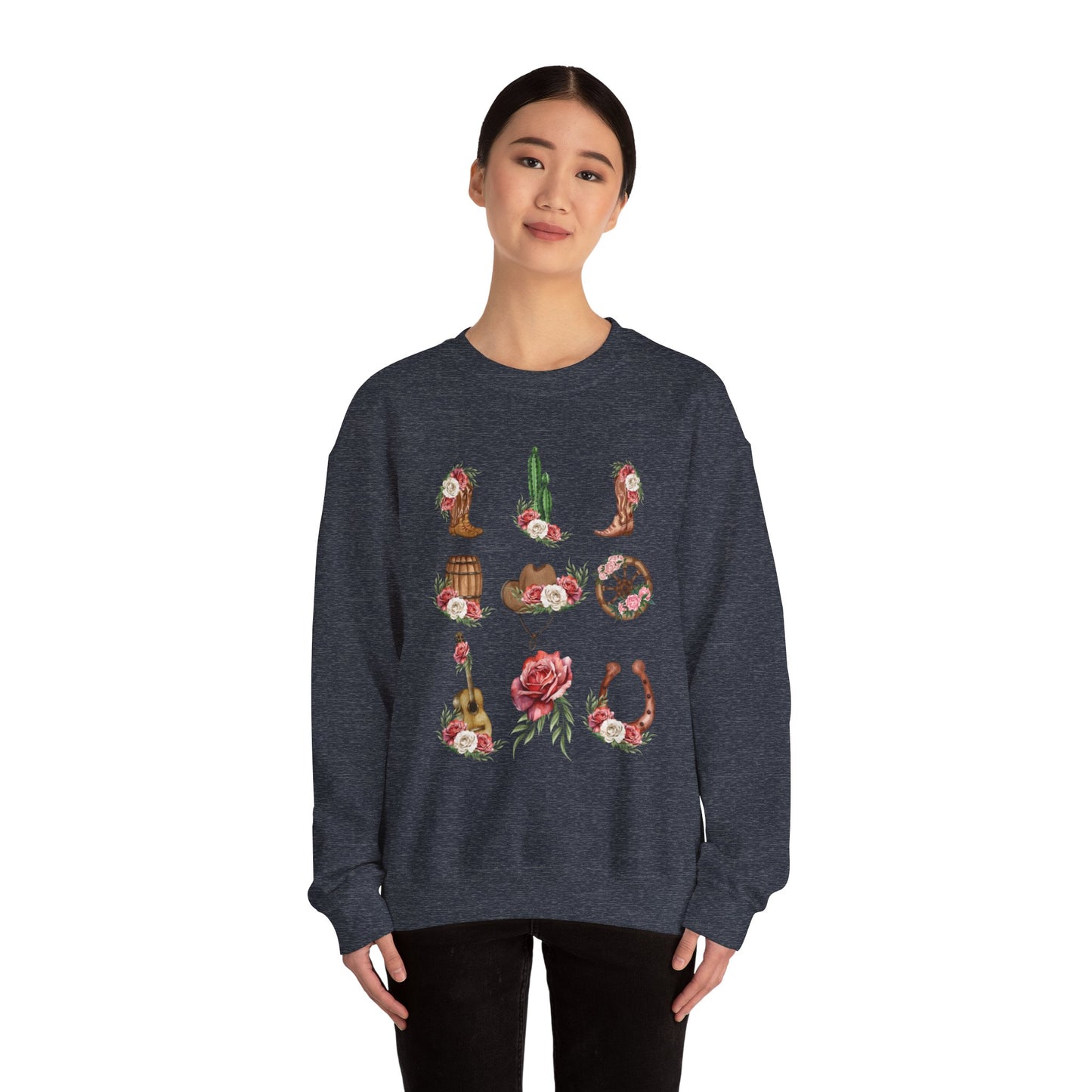 Wild West Floral Unisex Heavy Blend™ Crewneck Sweatshirt