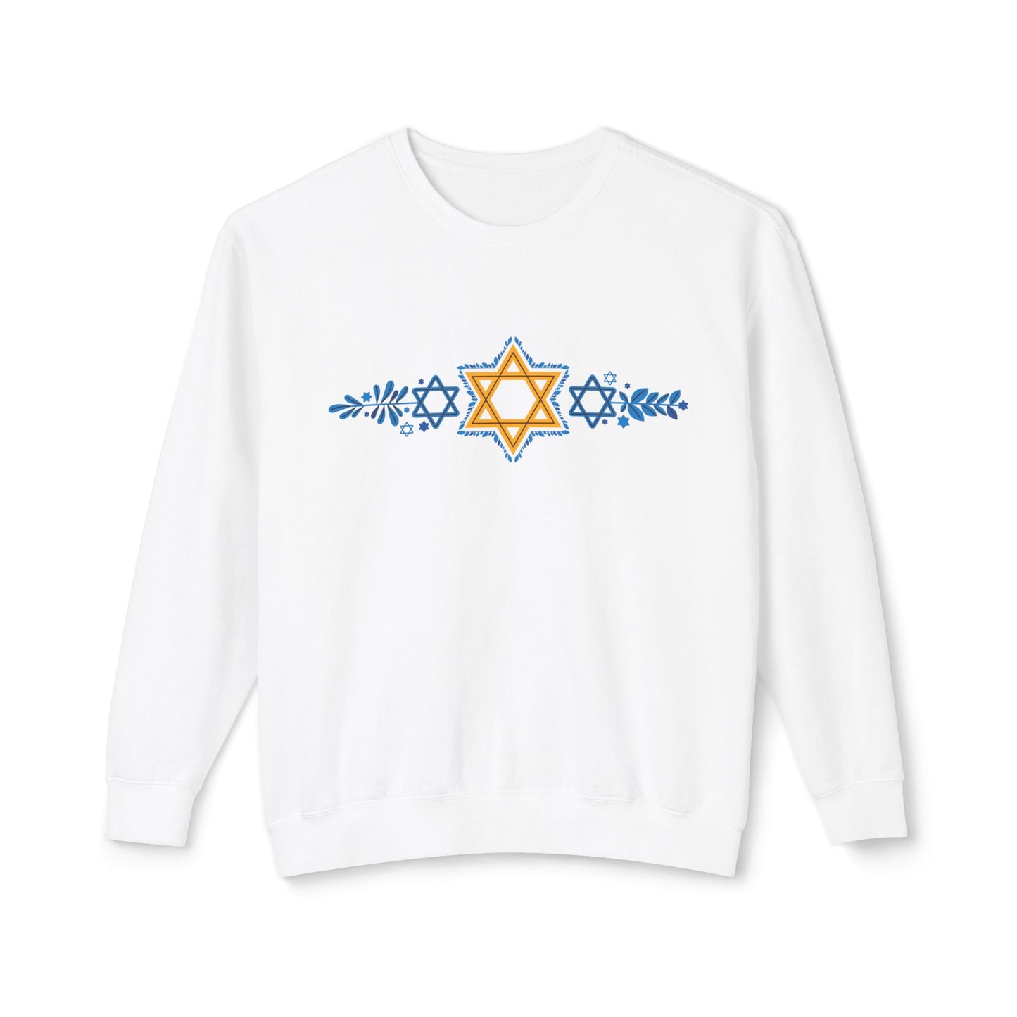 Hanukkah Stars Unisex Lightweight Crewneck Sweatshirt