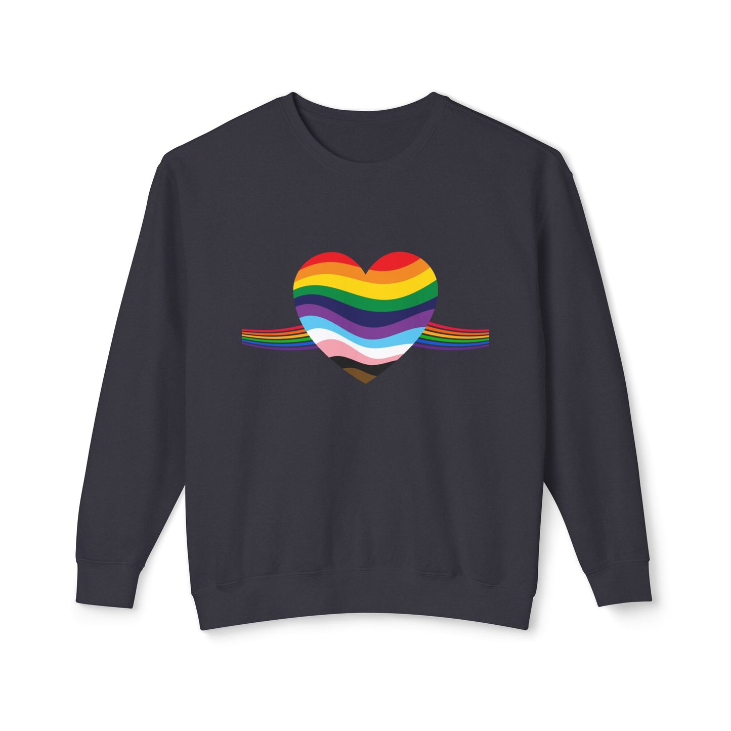 Rainbow Heart Unisex Lightweight Crewneck Sweatshirt