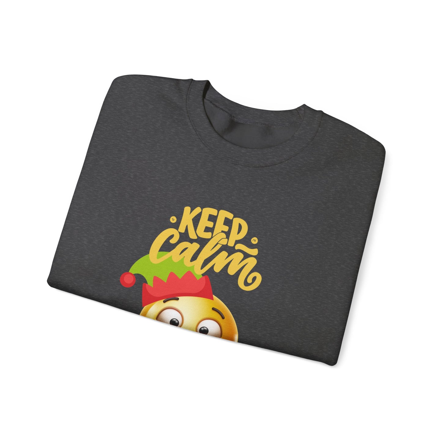 Keep Calm Emoji Christmas Unisex Heavy Blend™ Crewneck Sweatshirt