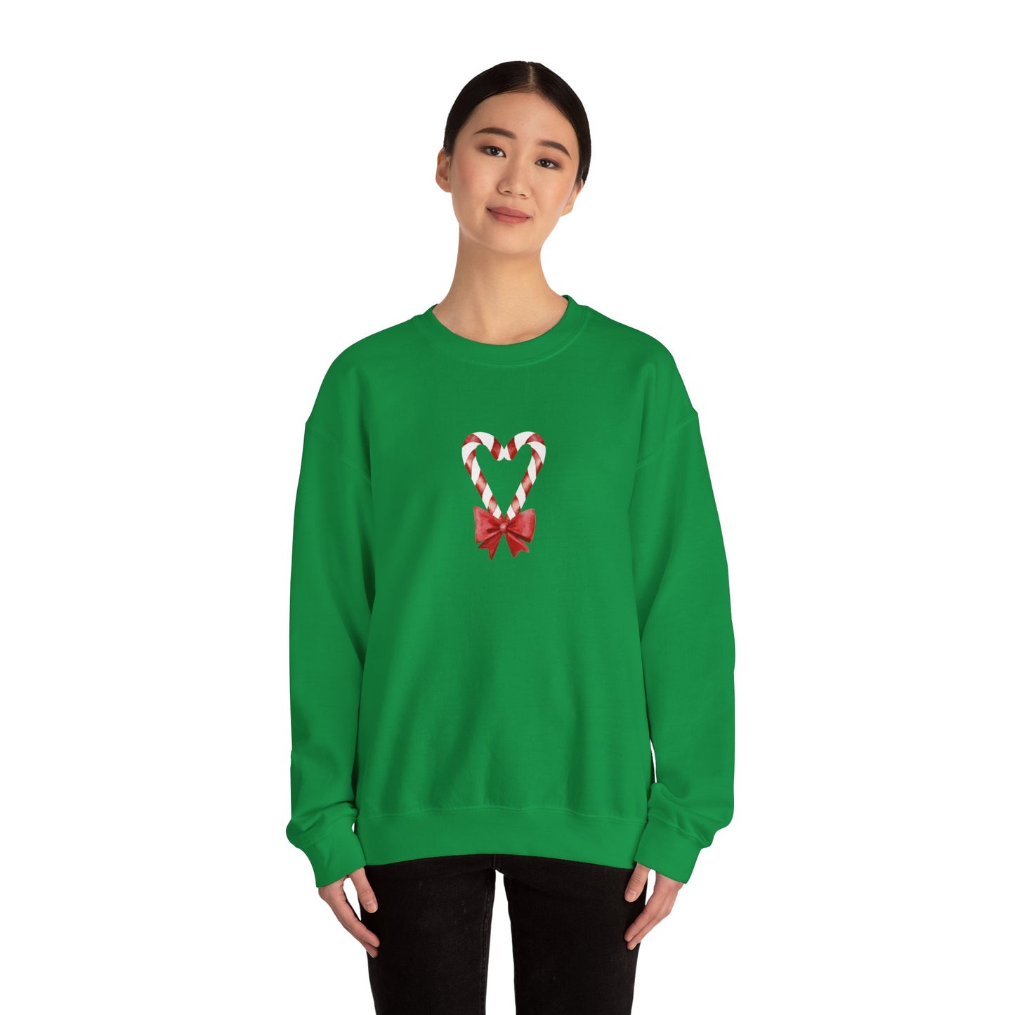 Candy Cane Heart Christmas Unisex Heavy Blend™ Crewneck Sweatshirt