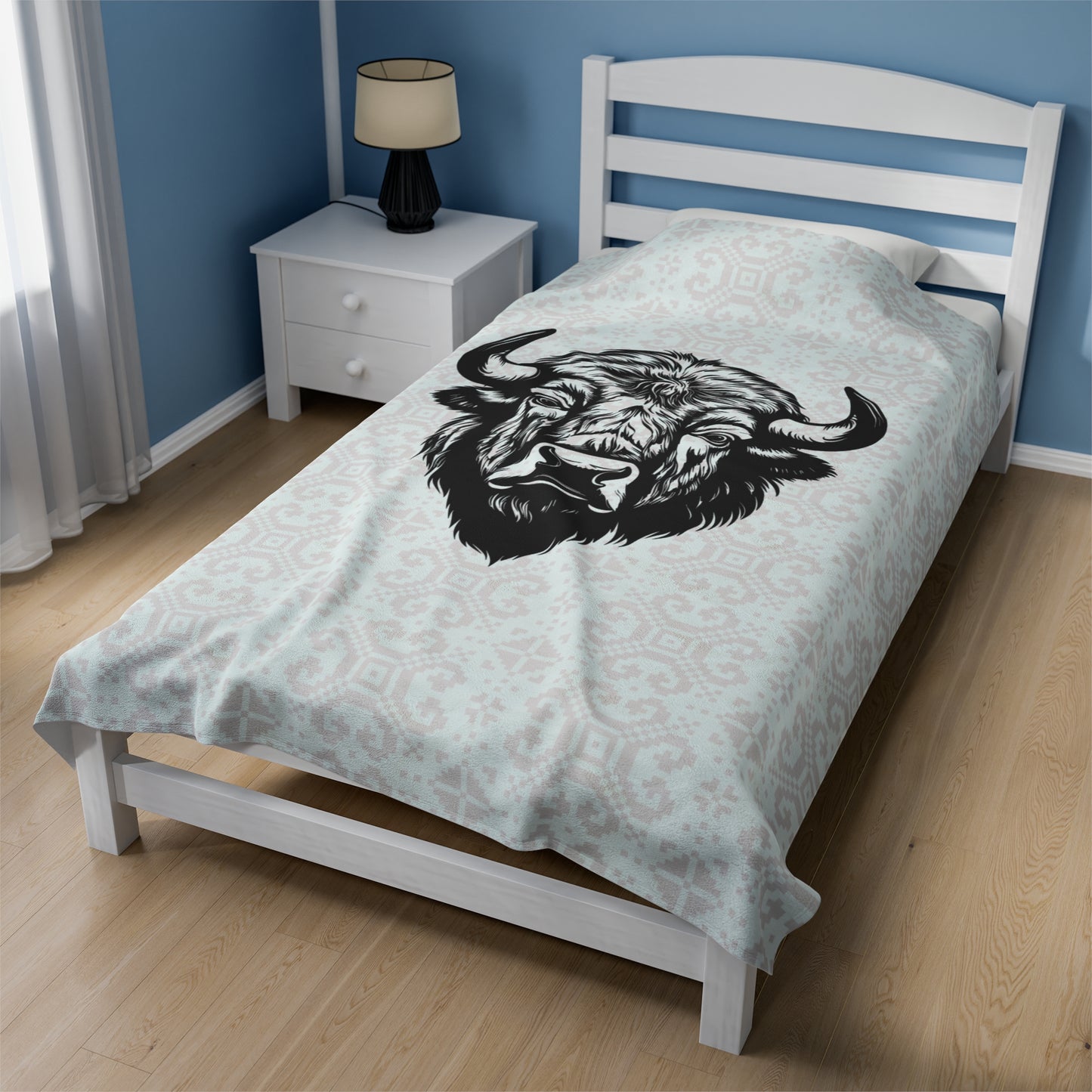 Bison Design Velveteen Plush Blanket