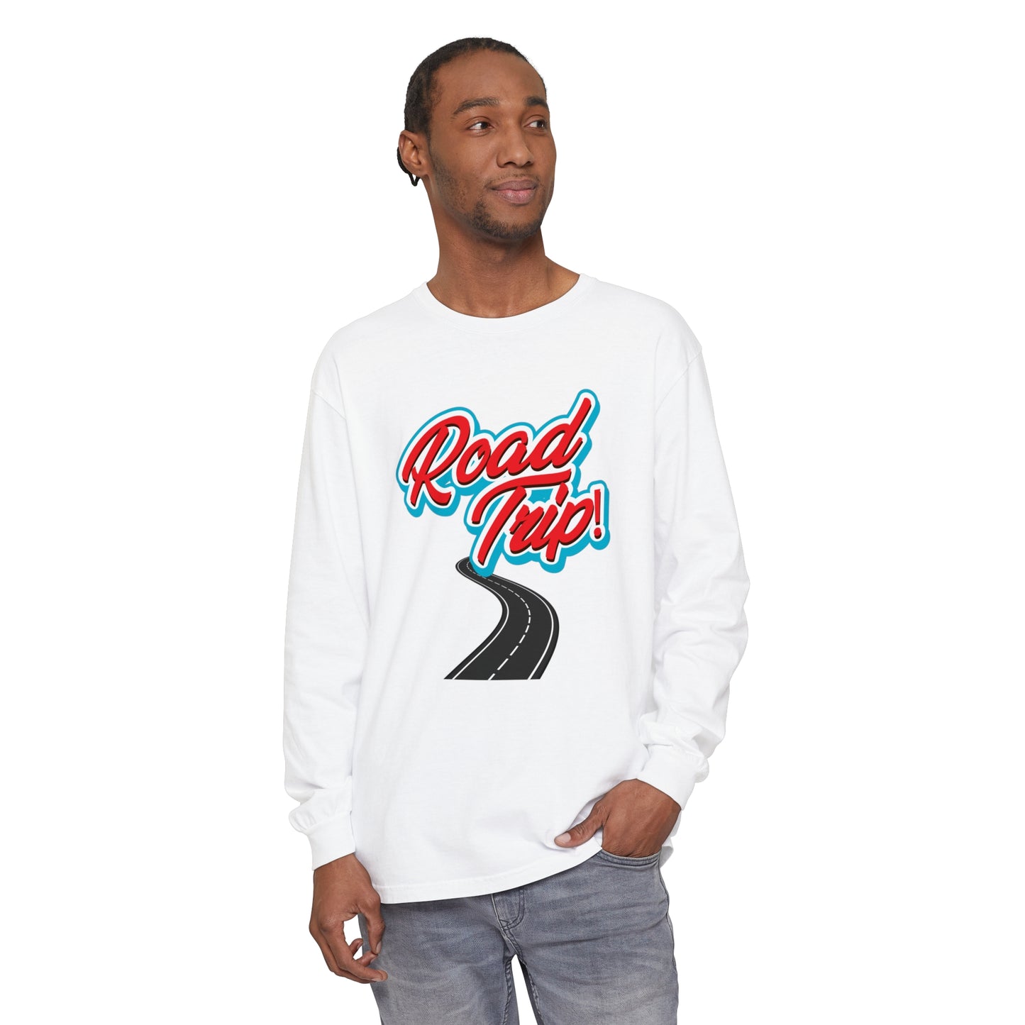 Road Trip Unisex Garment-dyed Long Sleeve T-Shirt