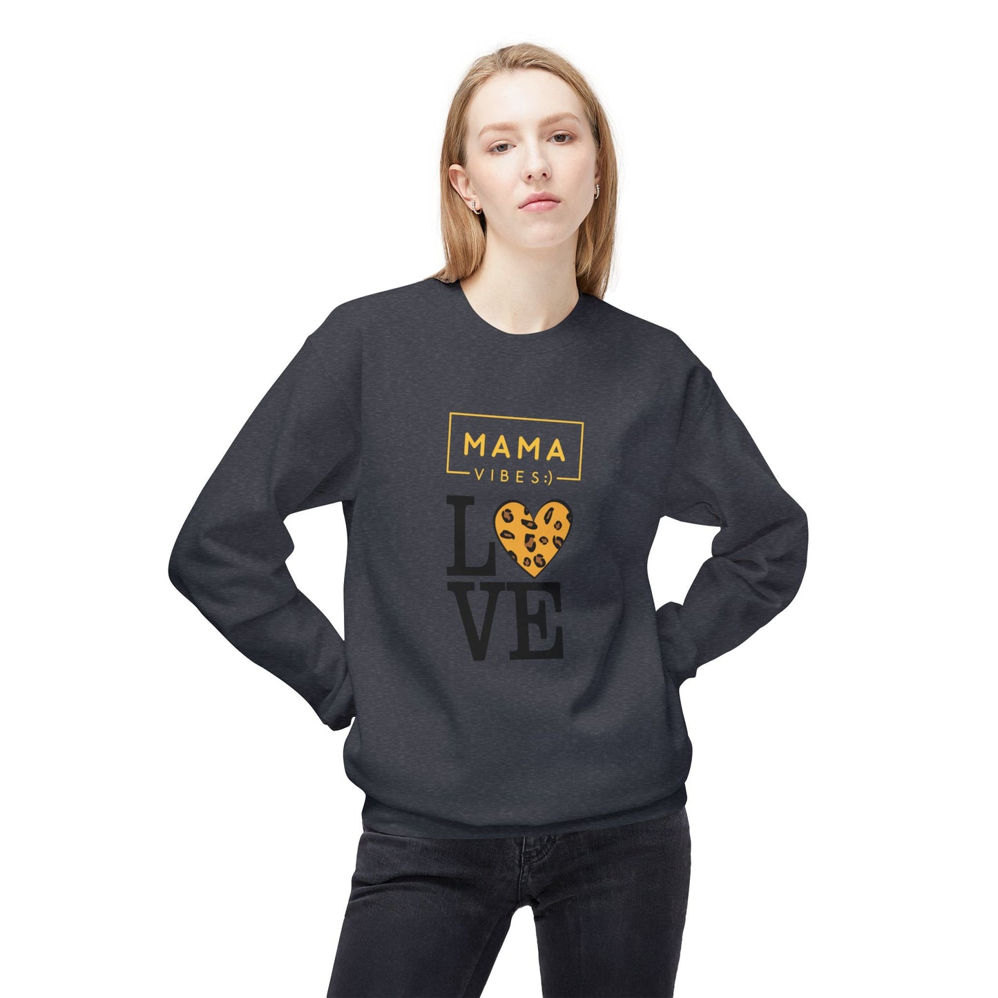 Mama Vibes Unisex Midweight Softstyle Fleece Crewneck Sweatshirt