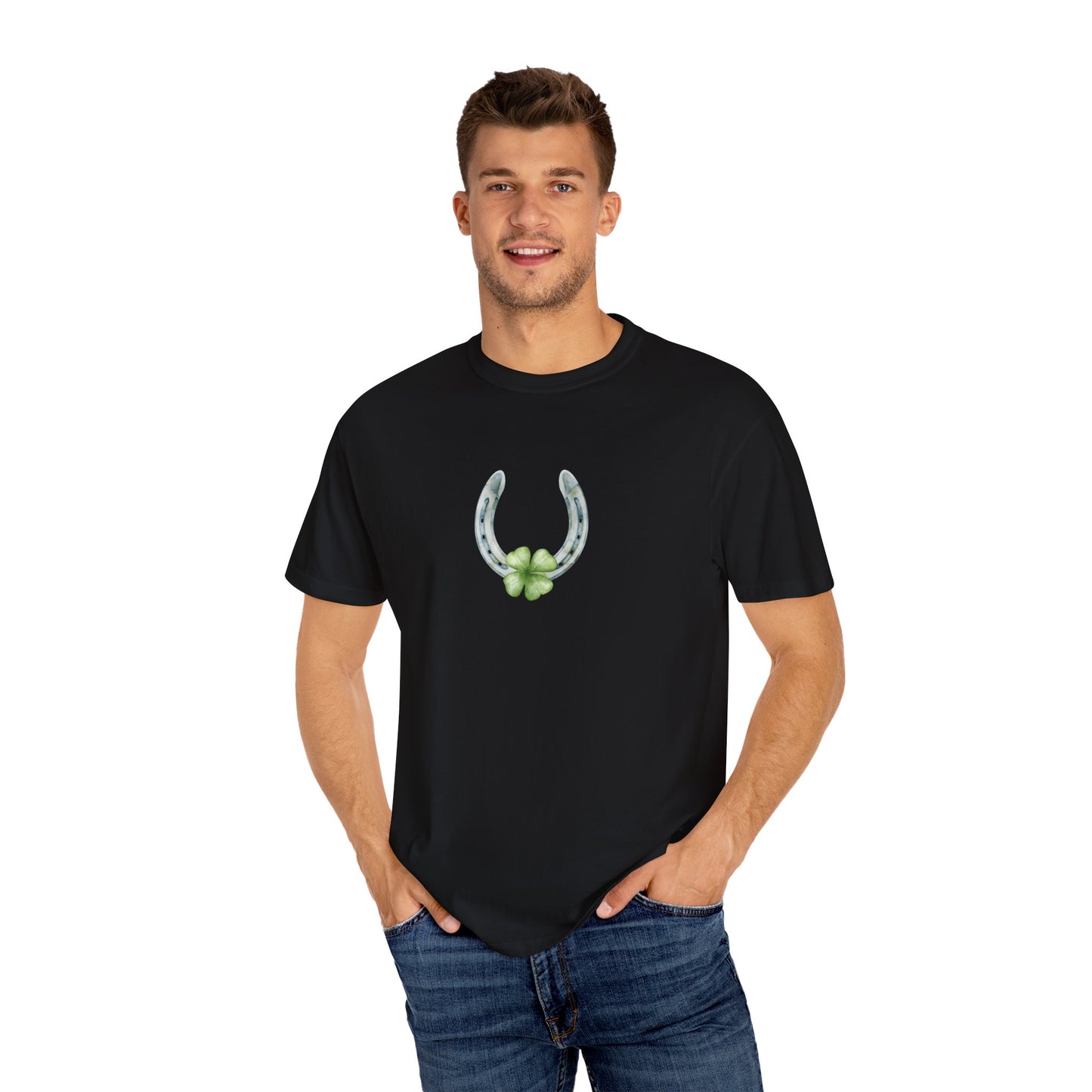 Lucky Horseshoe II St Patrick’s Day Unisex Garment-Dyed T-shirt