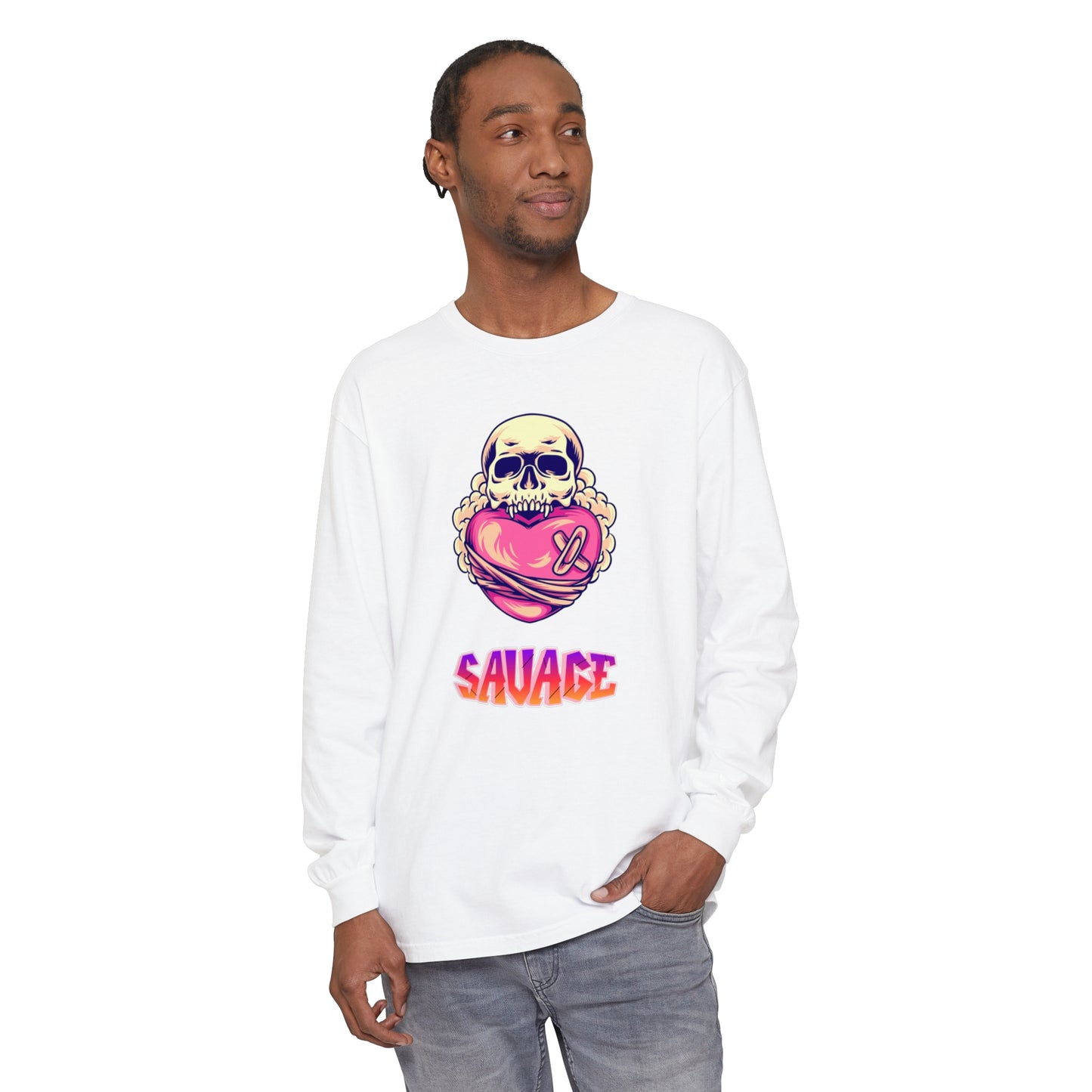 Savage Heart Unisex Garment-dyed Long Sleeve T-Shirt