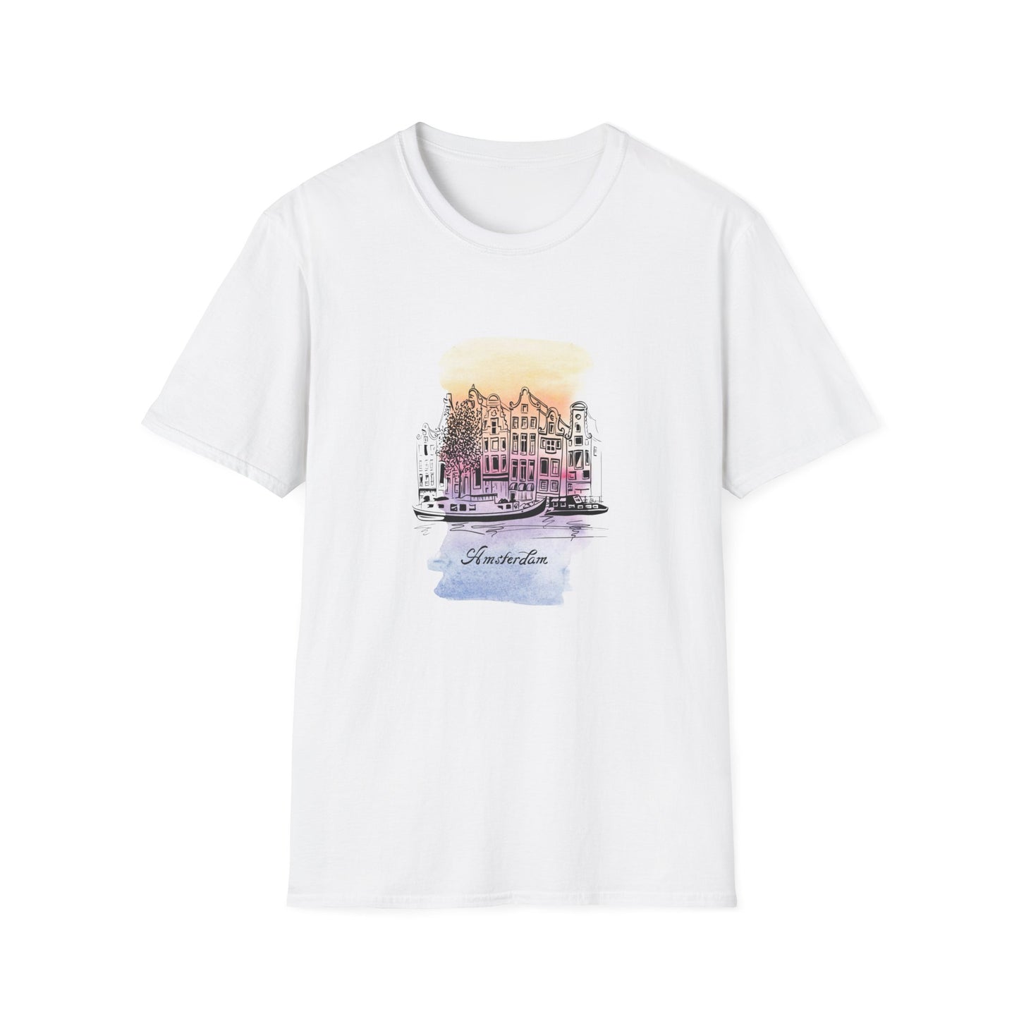 Watercolor Amsterdam Unisex Softstyle T-Shirt