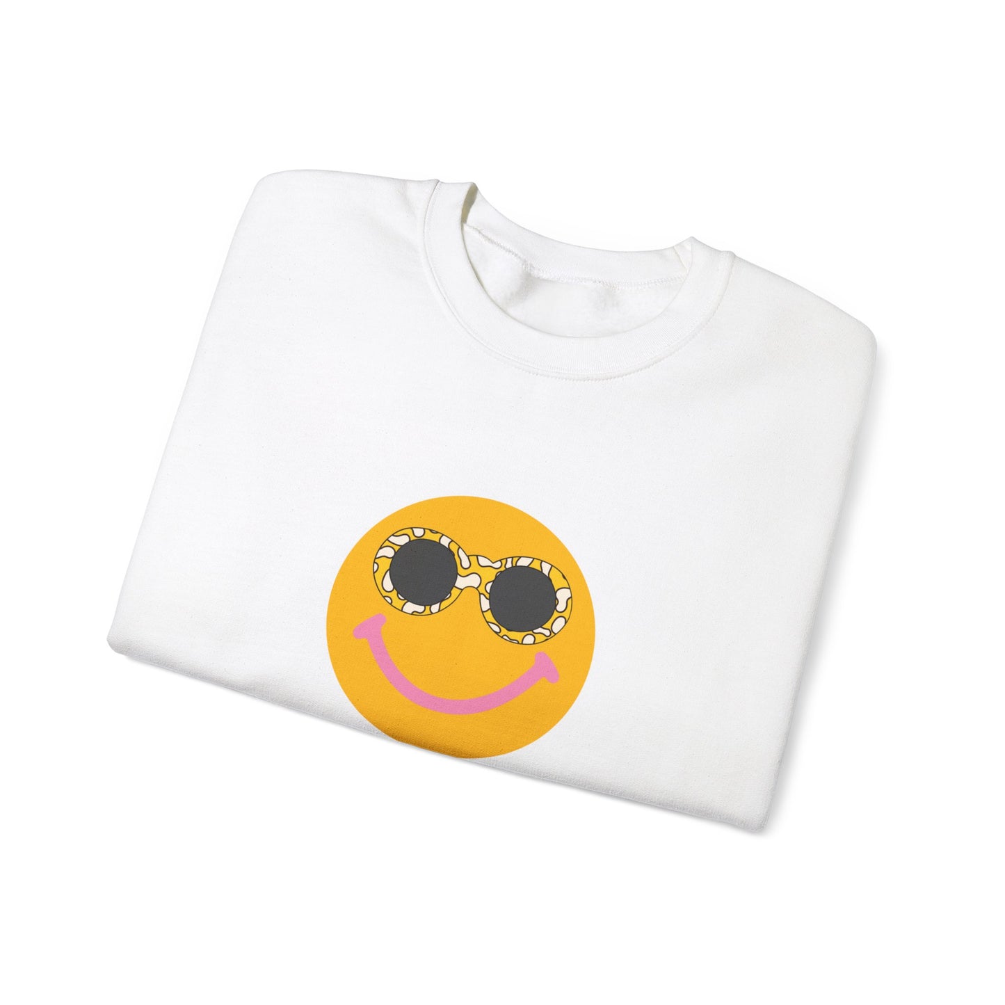 Hippy Happy Face Unisex Heavy Blend™ Crewneck Sweatshirt