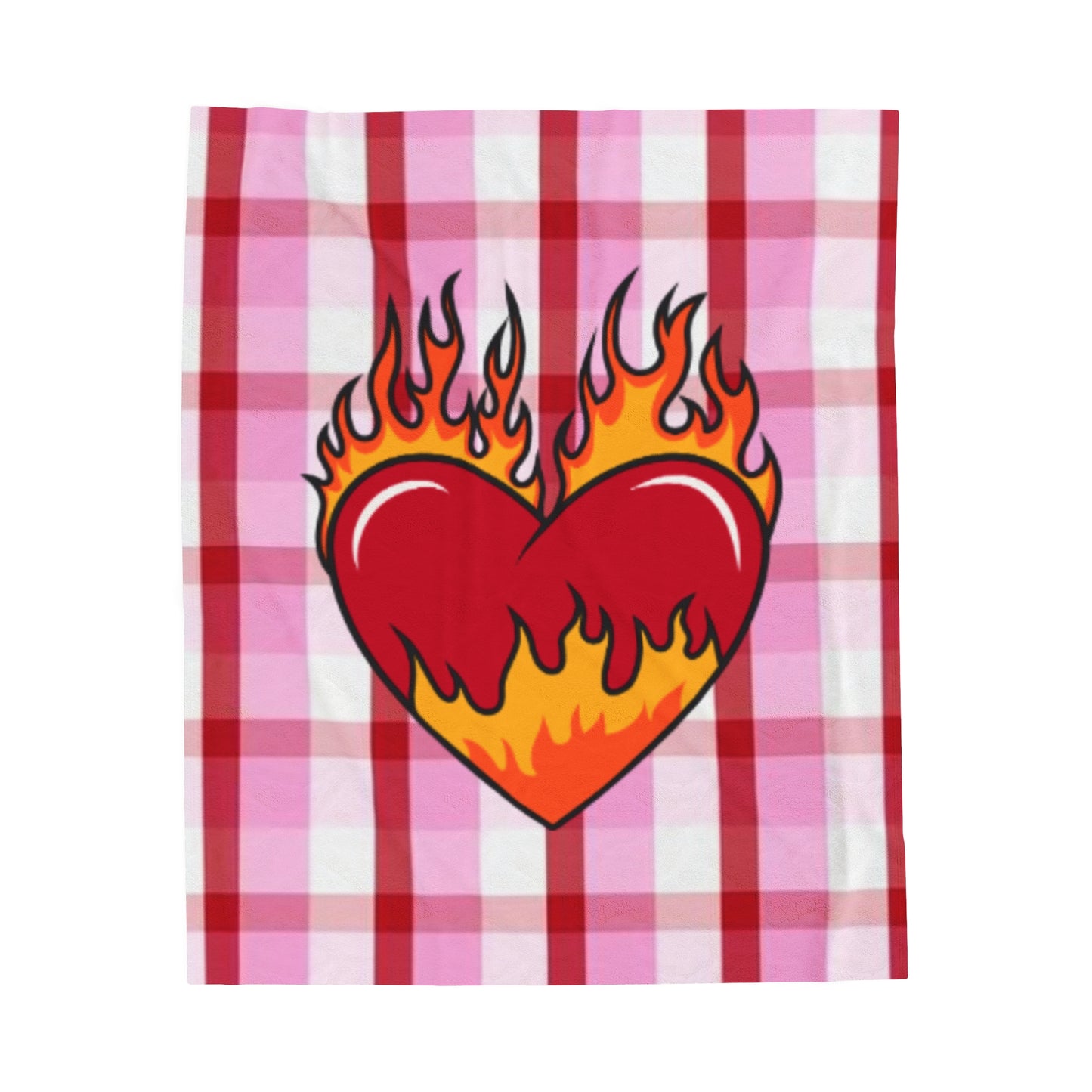 Burning Heart Valentine Velveteen Plush Blanket