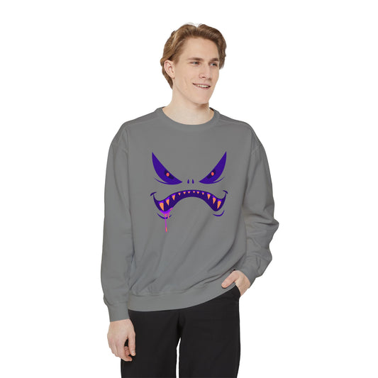 Creepy Jack Face Unisex Garment-Dyed Sweatshirt