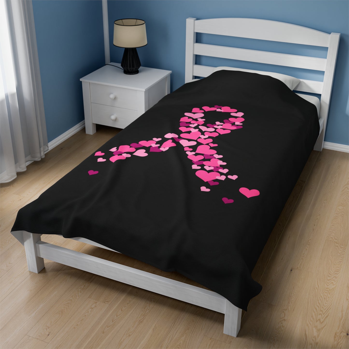 Breast Cancer Support Velveteen Plush Blanket