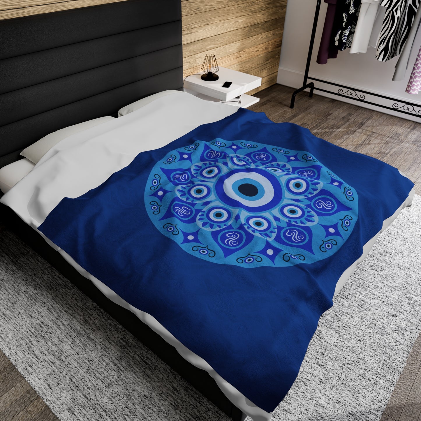 Evil Eye Velveteen Plush Blanket