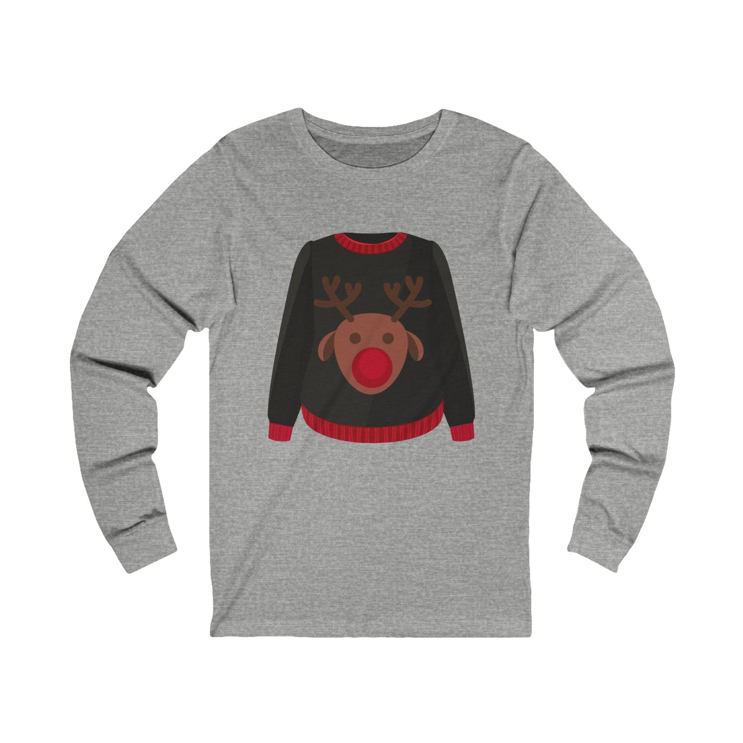 Rudolph Ugly Sweater Unisex Jersey Long Sleeve Tee