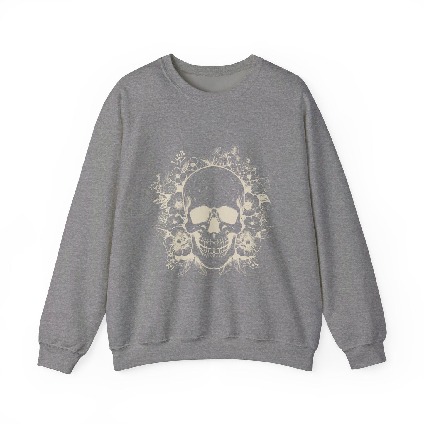 Inked Skull Flowers Unisex Heavy Blend™ Crewneck Sweatshirt