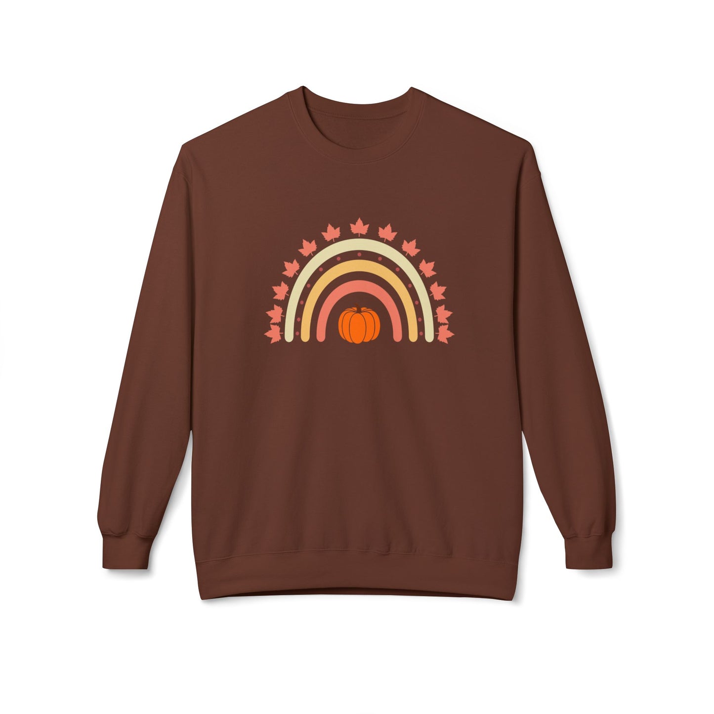 Rainbow Thanksgiving Unisex Midweight Softstyle Fleece Crewneck Sweatshirt