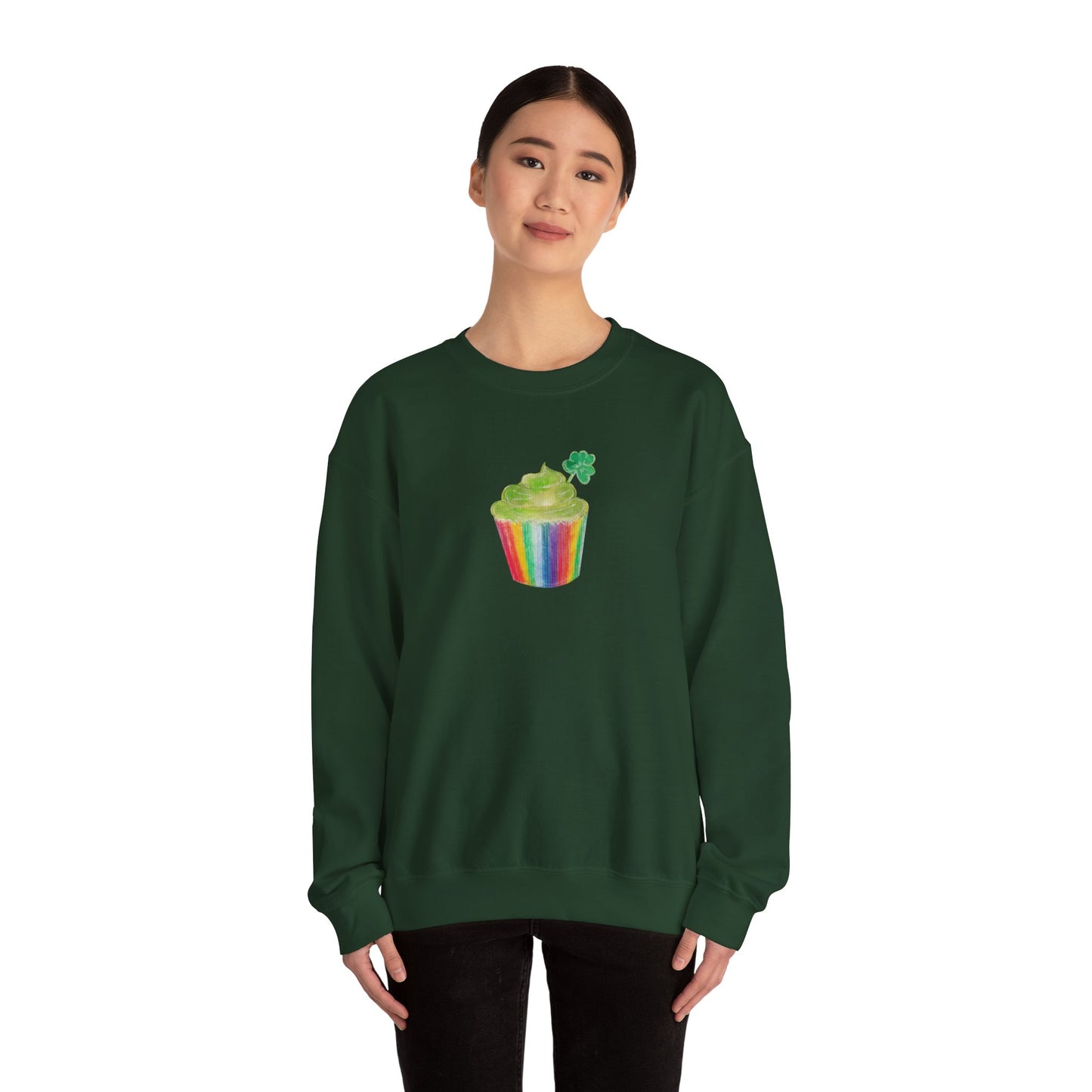 Rainbow Cupcake St Patrick’s Unisex Heavy Blend™ Crewneck Sweatshirt