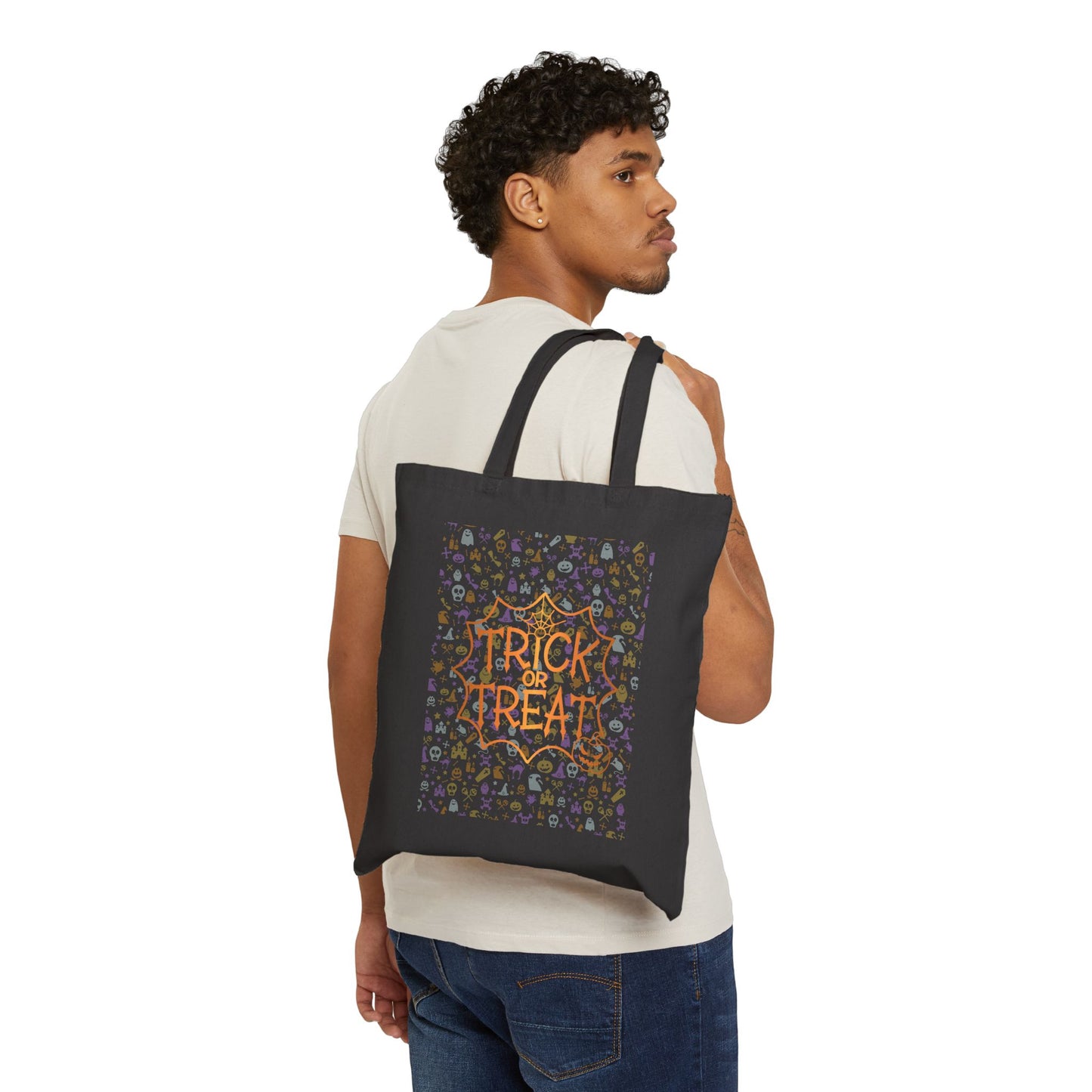 Classic Trick or Treat Cotton Canvas Tote Bag