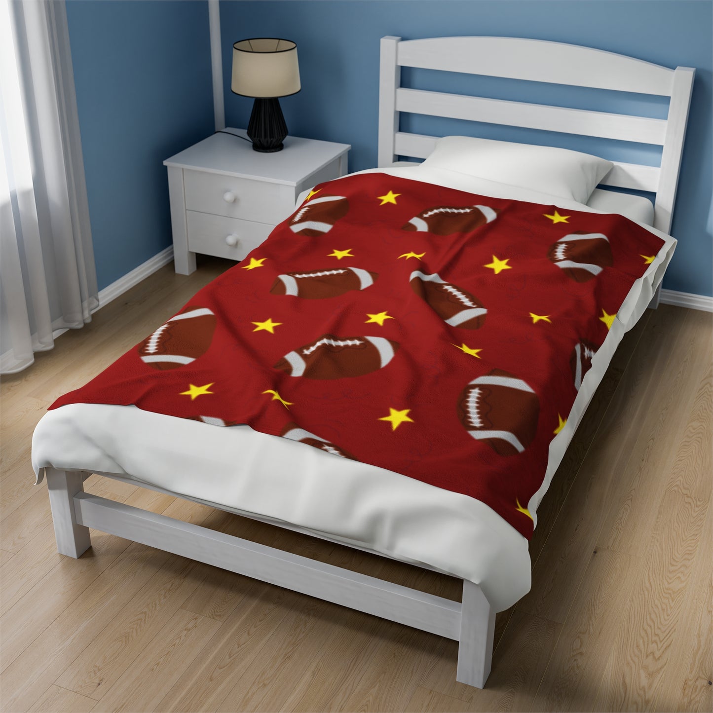 Red Football Velveteen Plush Blanket