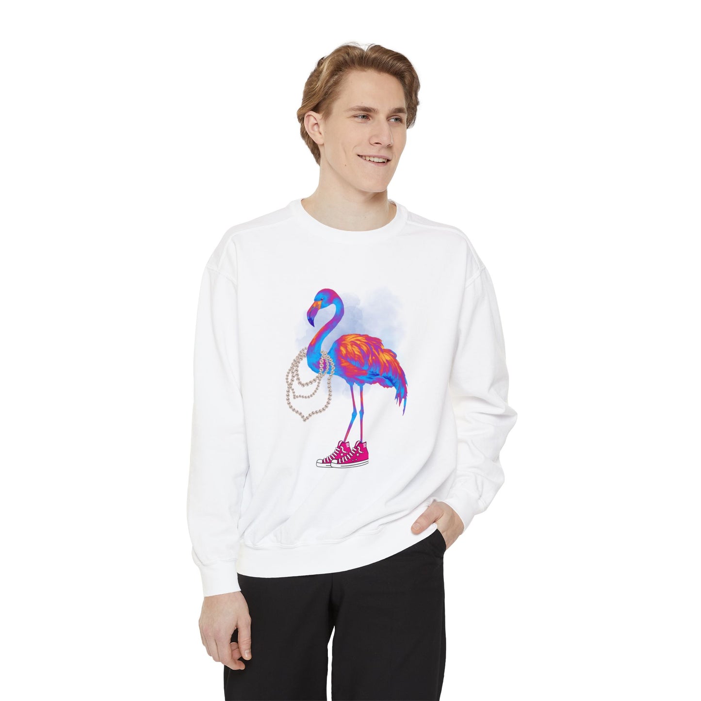 Harris Walz Bright HW Flamingo Unisex Garment-Dyed Sweatshirt