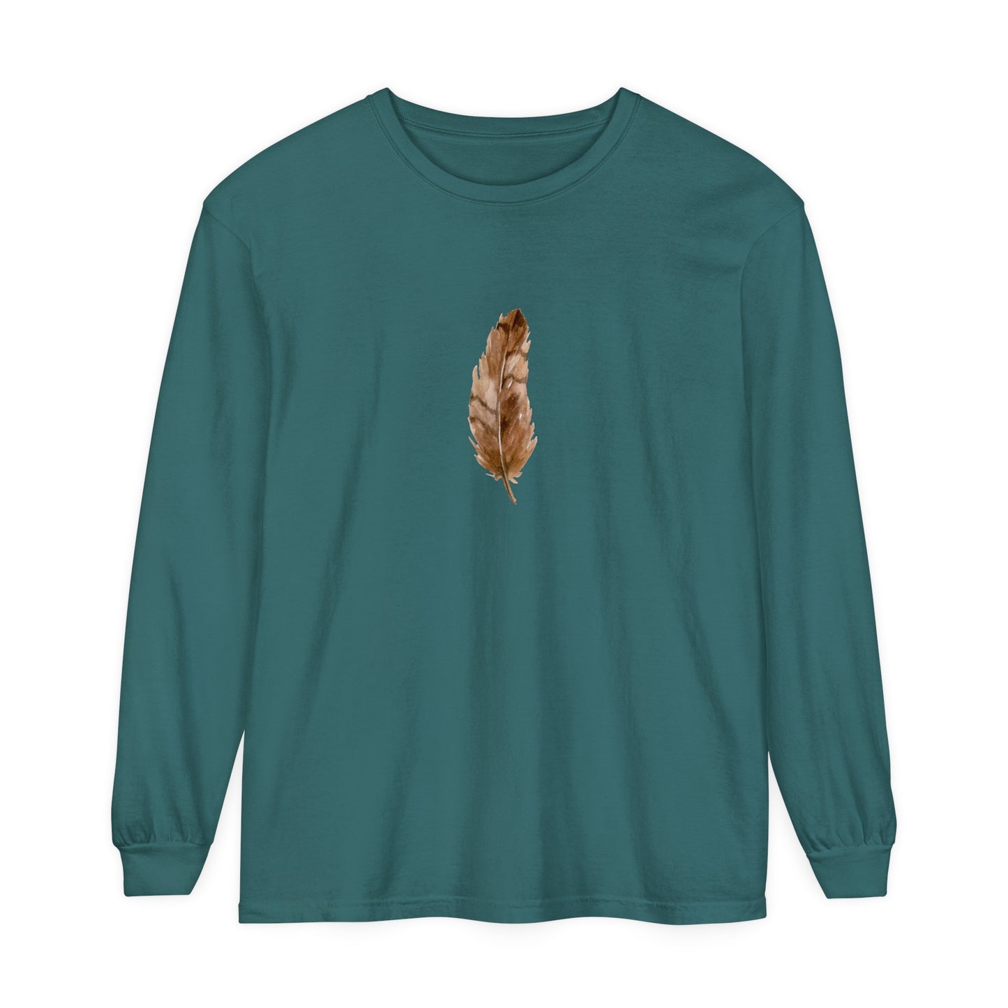 Hawk Feather Unisex Garment-dyed Long Sleeve T-Shirt