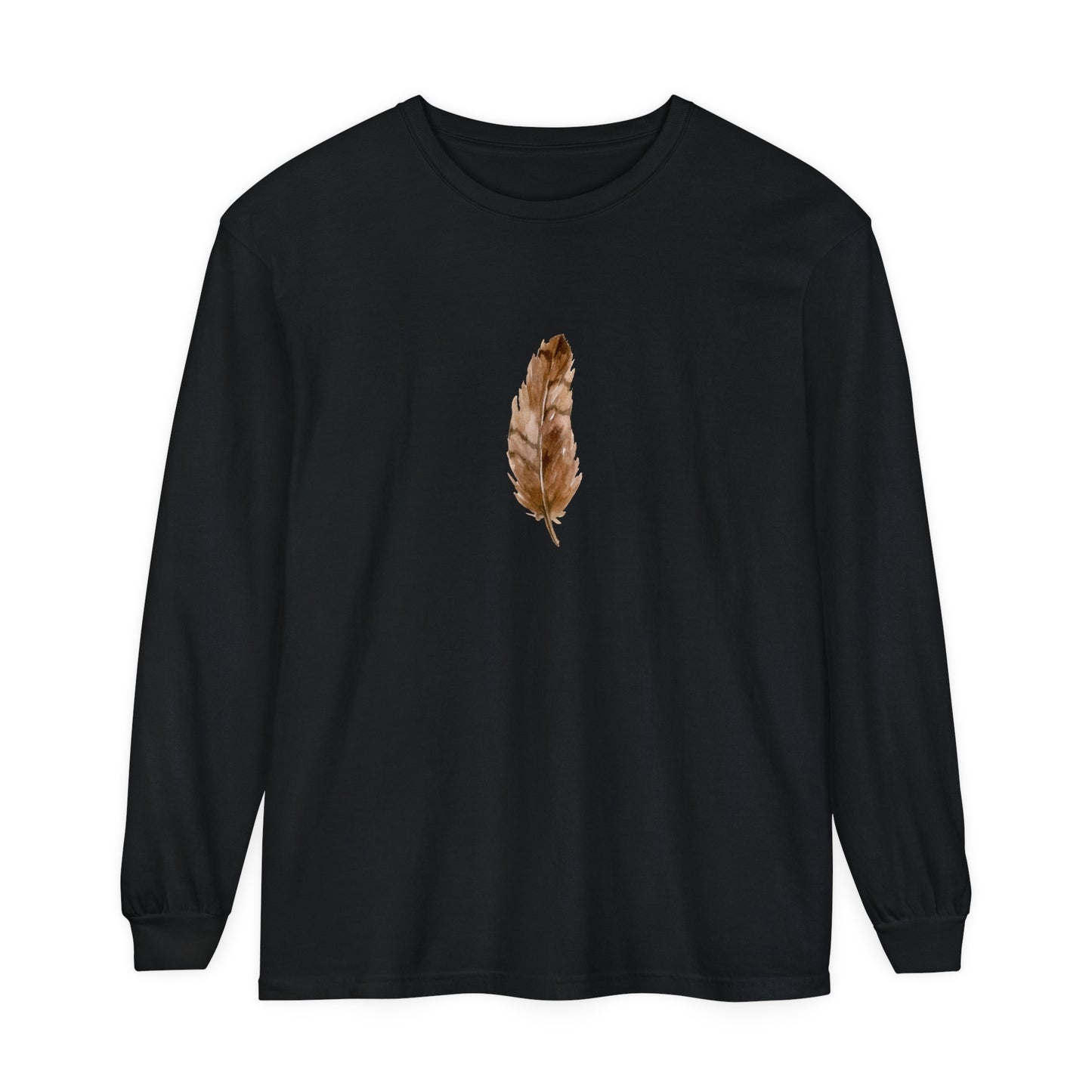 Hawk Feather Unisex Garment-dyed Long Sleeve T-Shirt