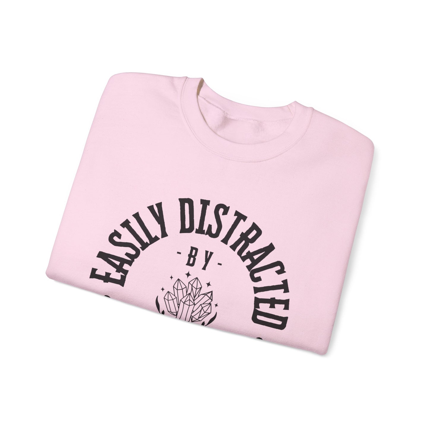 Easily Distracted by Crystals Unisex Heavy Blend™ Crewneck Sweatshirt