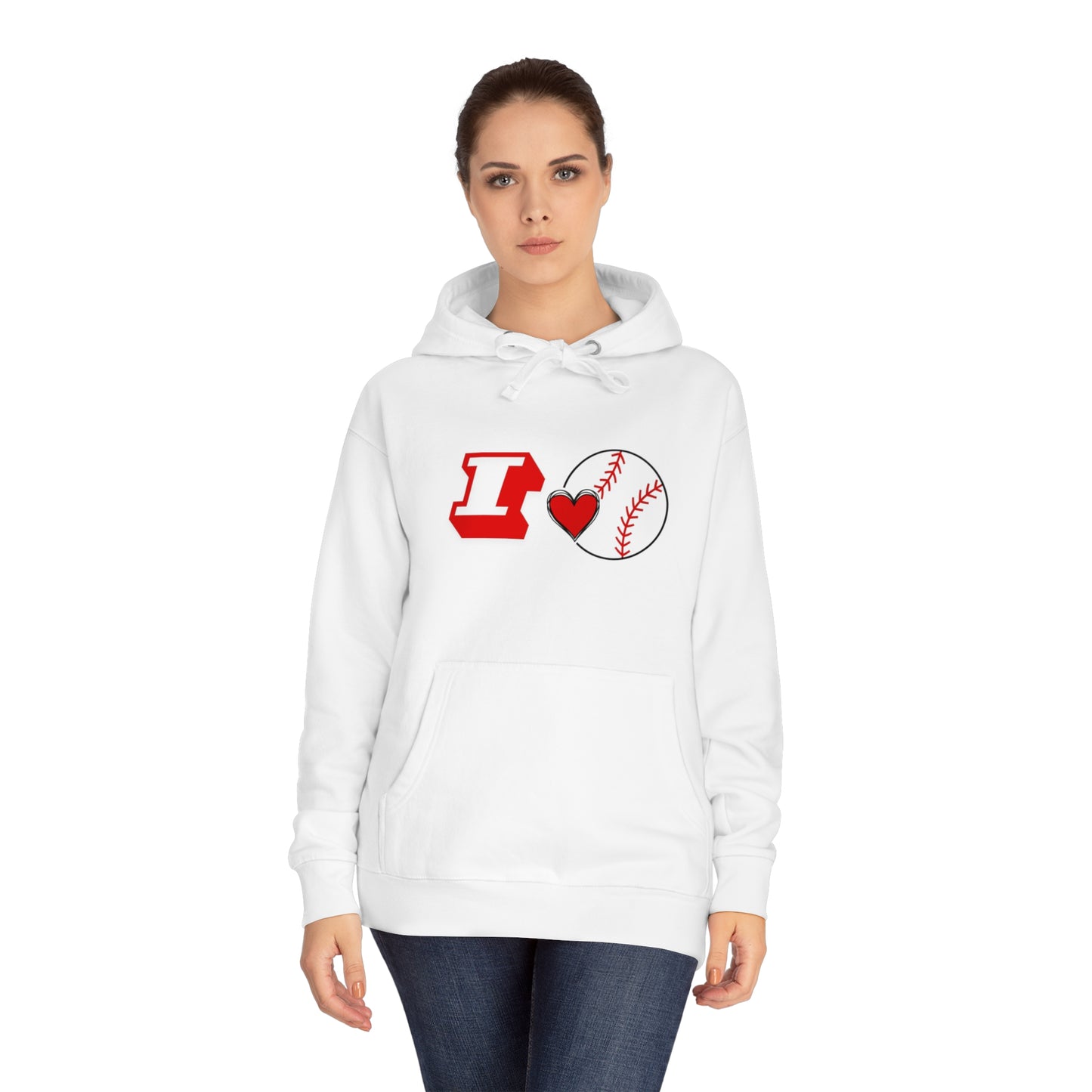 I Love Baseball Unisex Fleece Hoodie