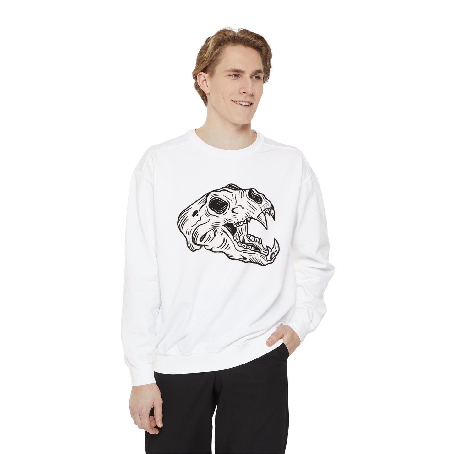 Dino Skull Unisex Garment-Dyed Sweatshirt