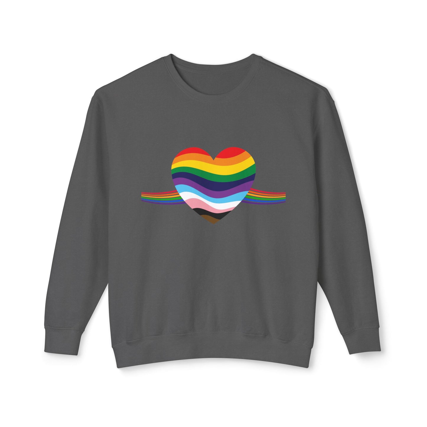 Rainbow Heart Unisex Lightweight Crewneck Sweatshirt