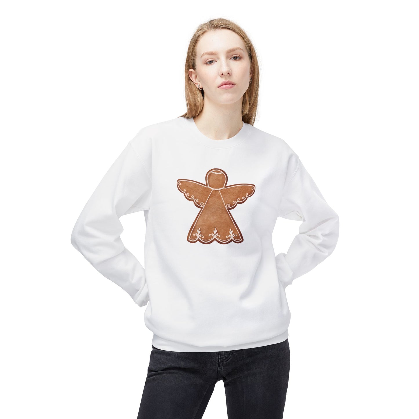 Gingerbread Angel Unisex Midweight Softstyle Fleece Crewneck Sweatshirt