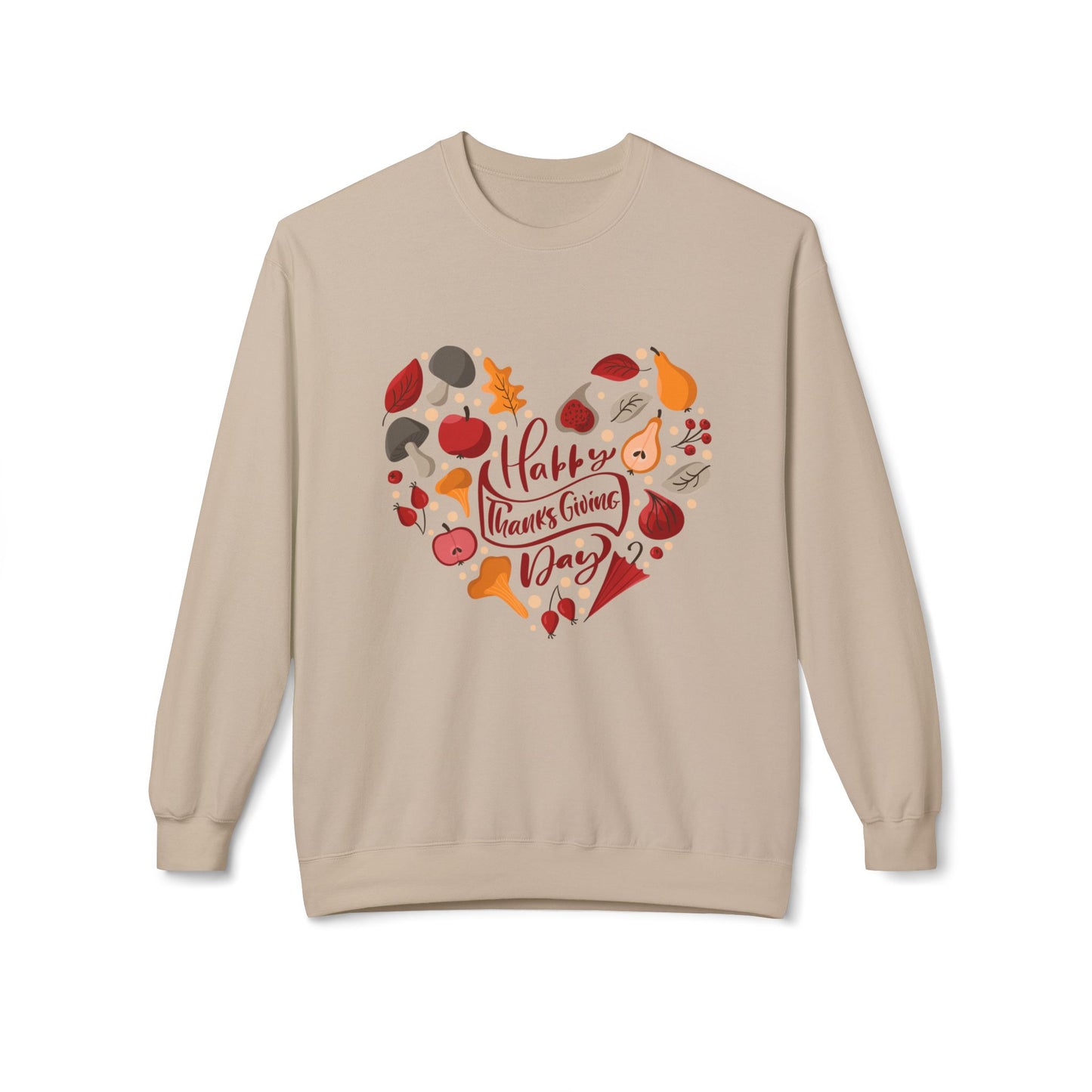 Happy Thanks Day Unisex Midweight Softstyle Fleece Crewneck Sweatshirt