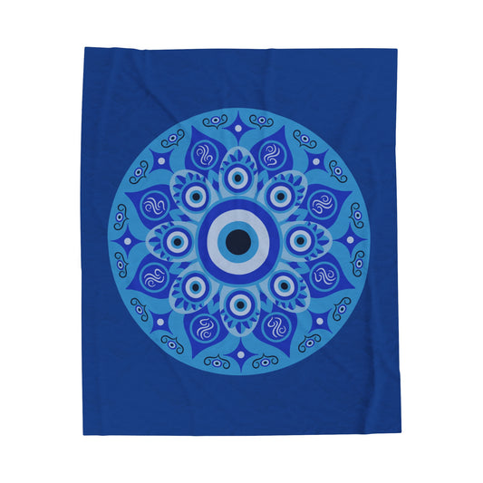 Evil Eye Velveteen Plush Blanket