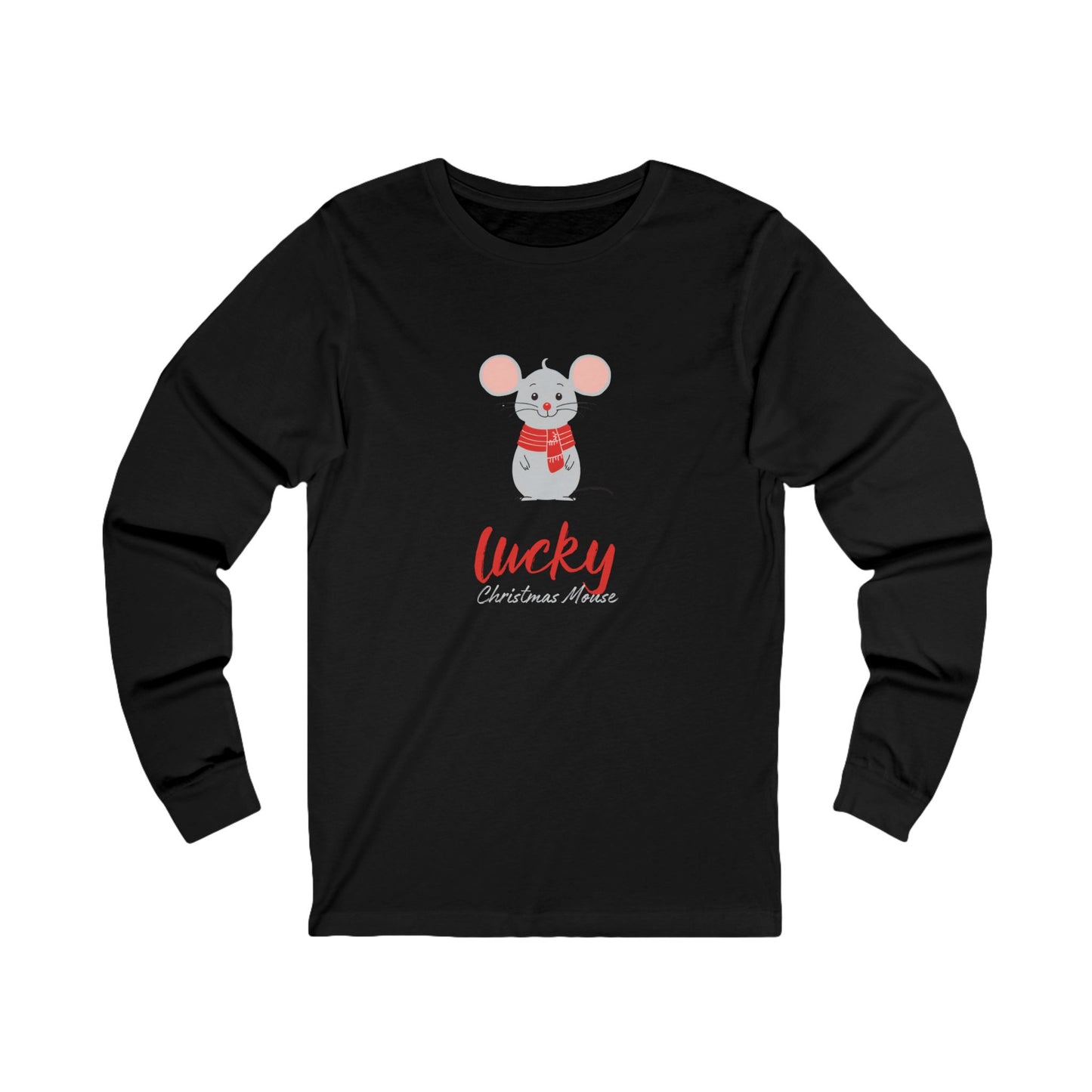 Lucky Christmas Mouse Unisex Jersey Long Sleeve Tee