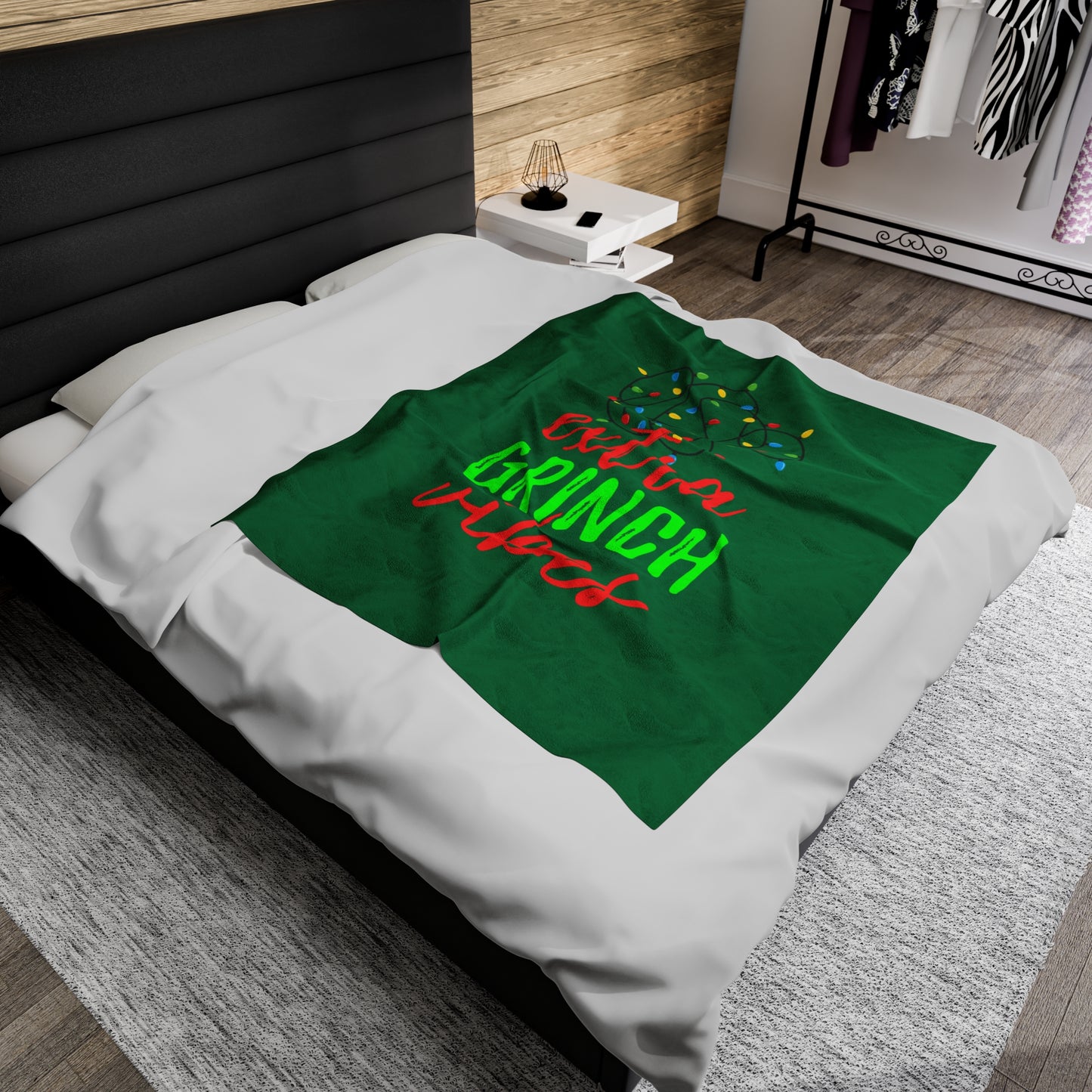 Grinch Vibes Velveteen Plush Blanket