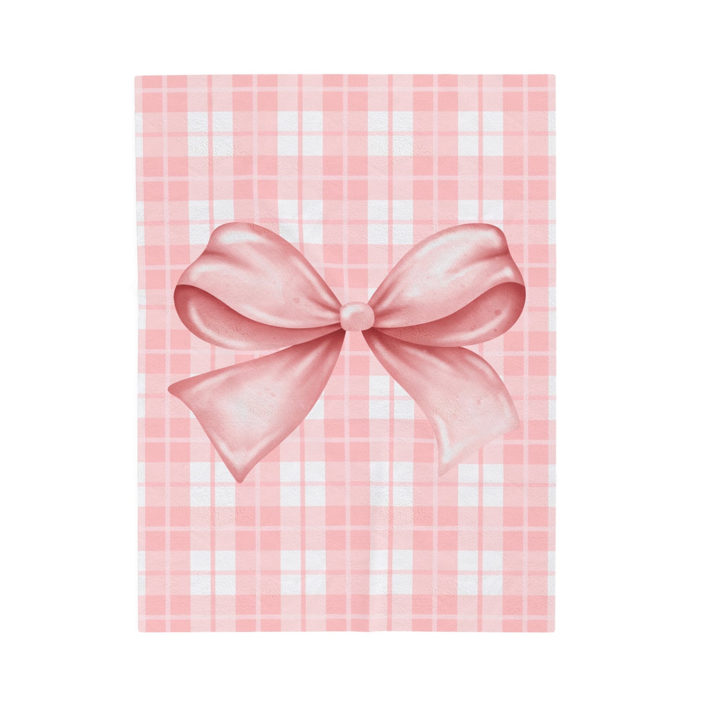 Plush Blanket - Pink Plaid 'You Are the Gift' Design