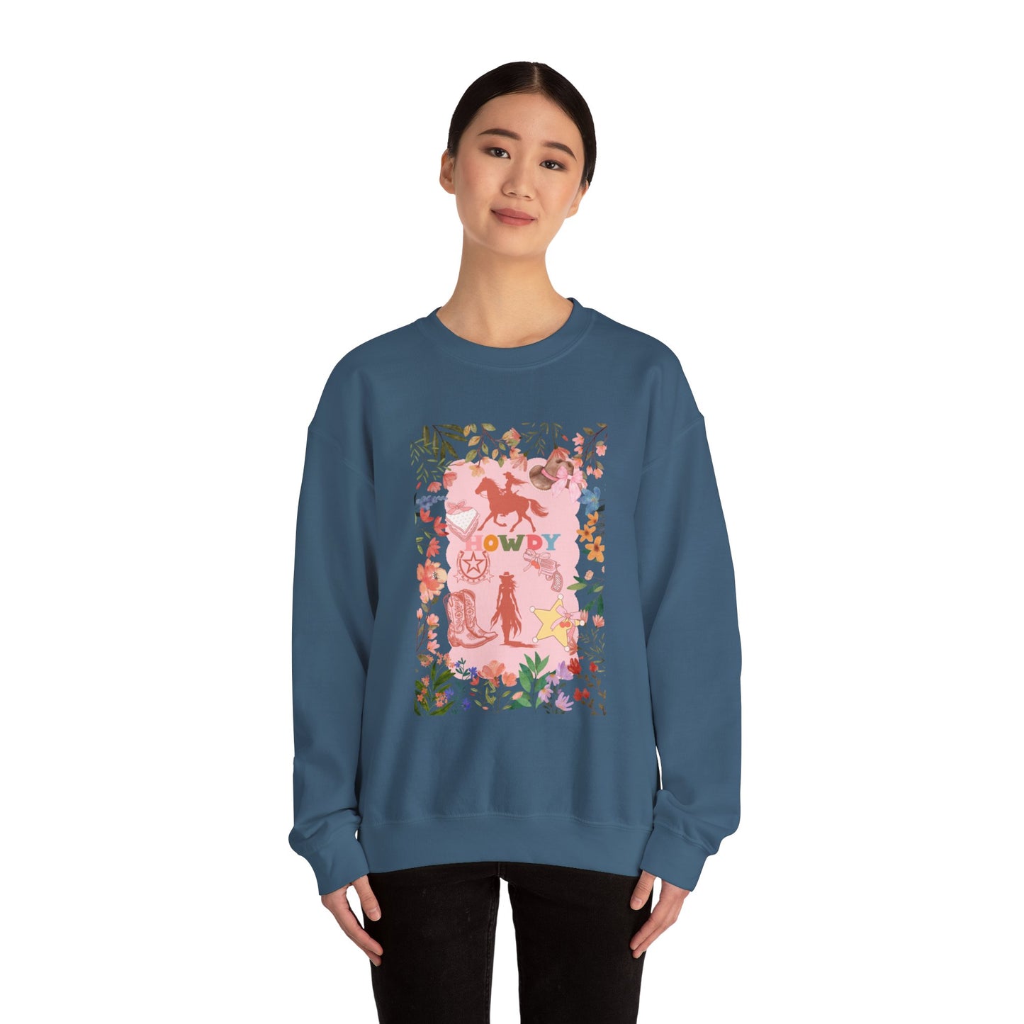 Howdy Floral Unisex Heavy Blend™ Crewneck Sweatshirt