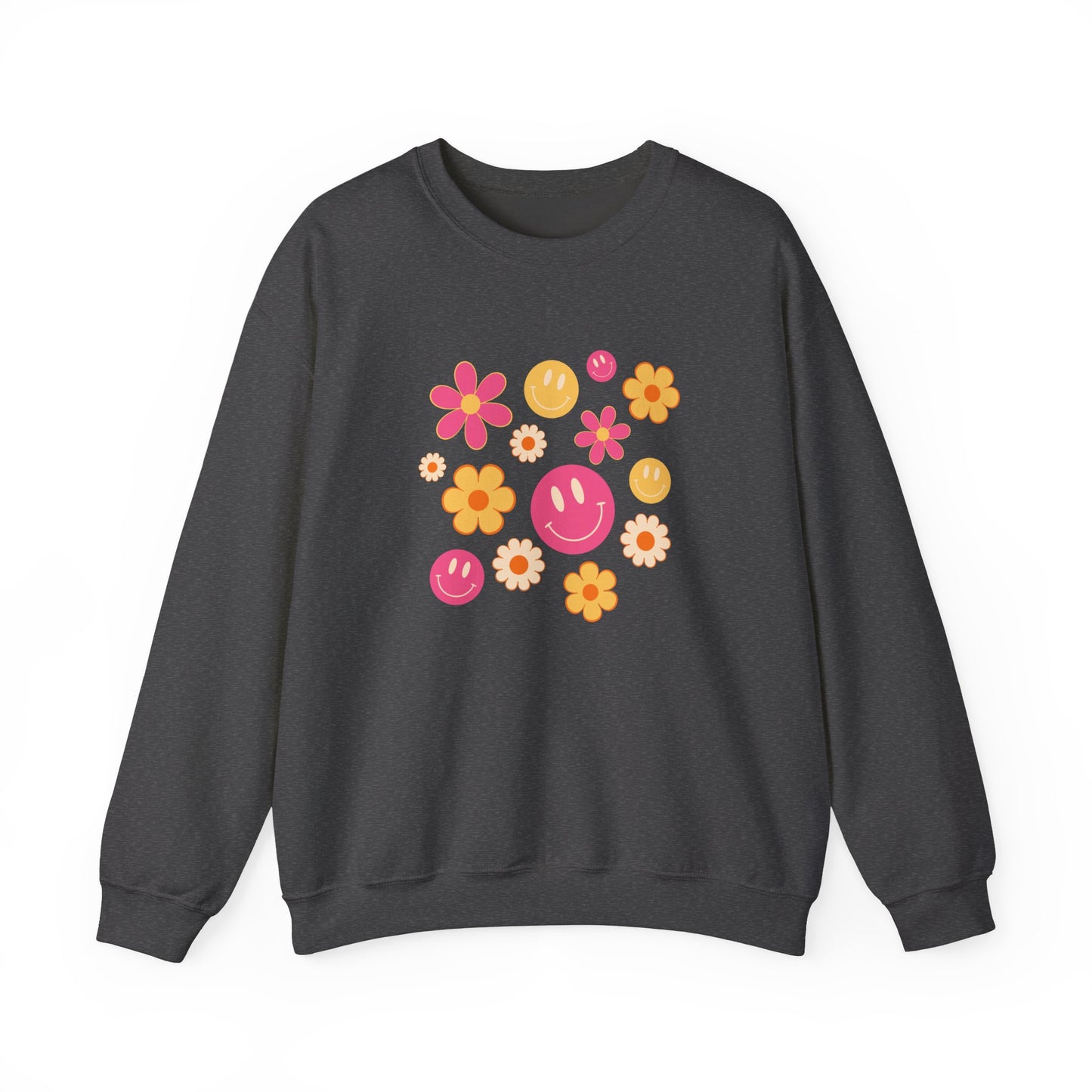 The 70’s Happy Floral Unisex Heavy Blend™ Crewneck Sweatshirt