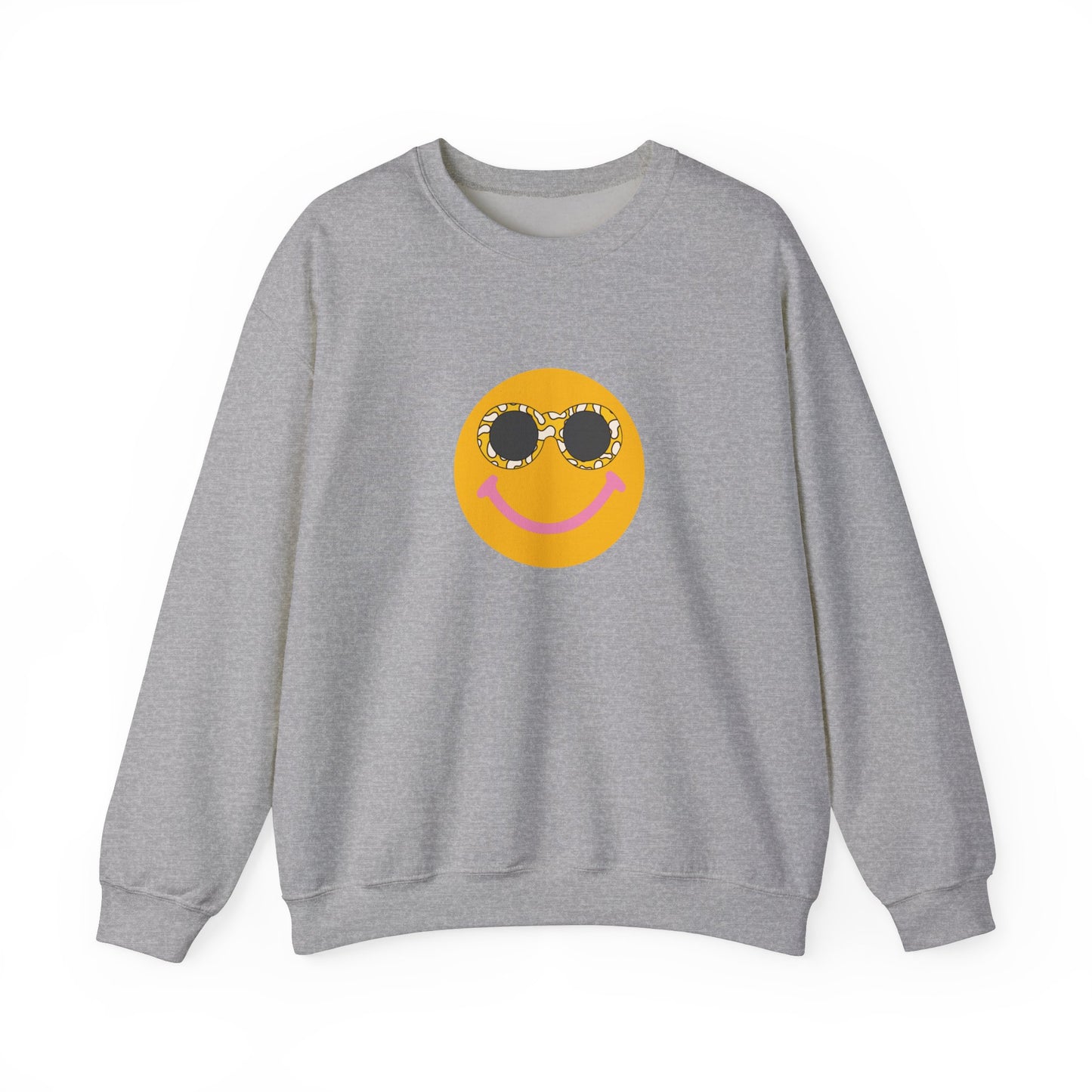 Hippy Happy Face Unisex Heavy Blend™ Crewneck Sweatshirt