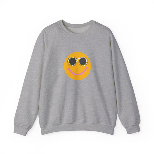 Hippy Happy Face Unisex Heavy Blend™ Crewneck Sweatshirt