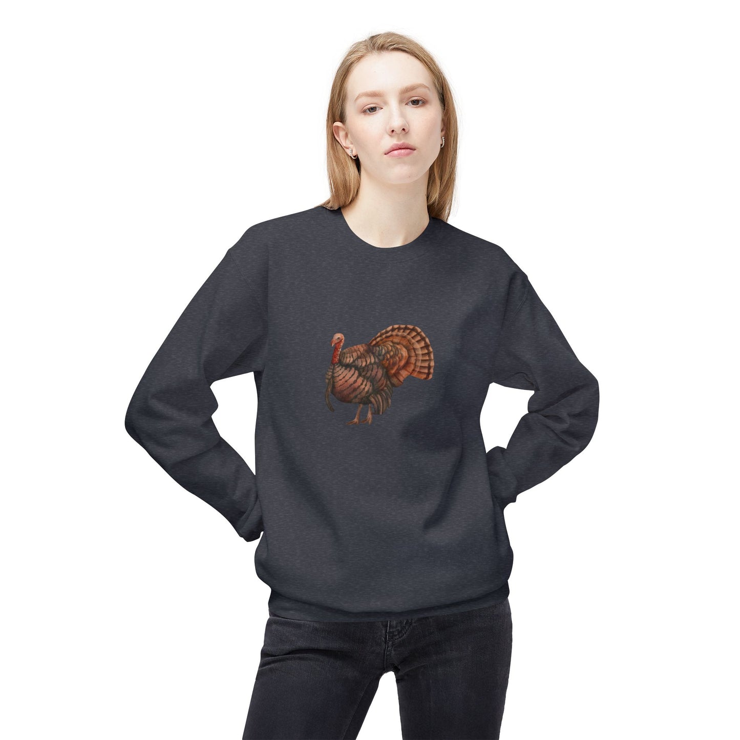 Painted Turkey Unisex Midweight Softstyle Fleece Crewneck Sweatshirt