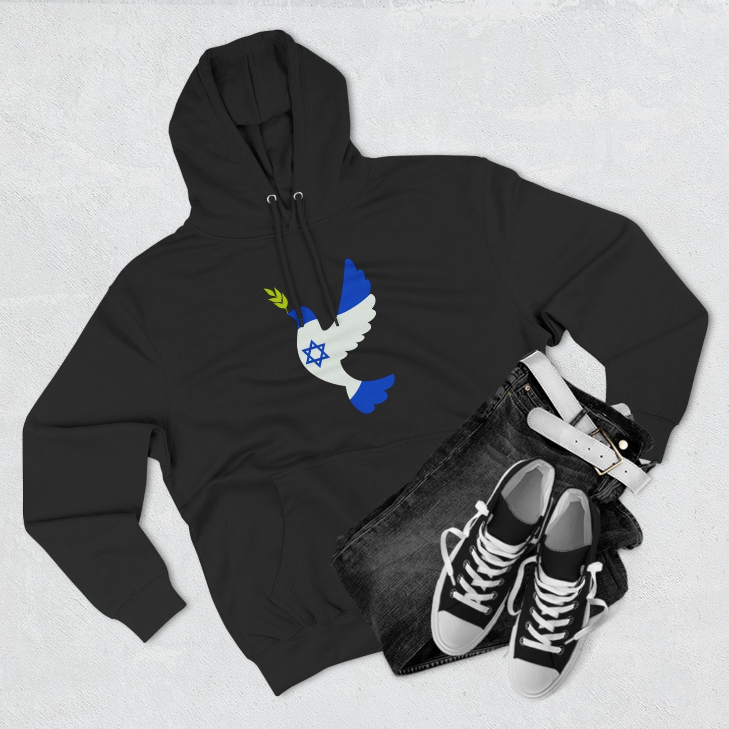 Hanukkah Dove Three-Panel Fleece Hoodie