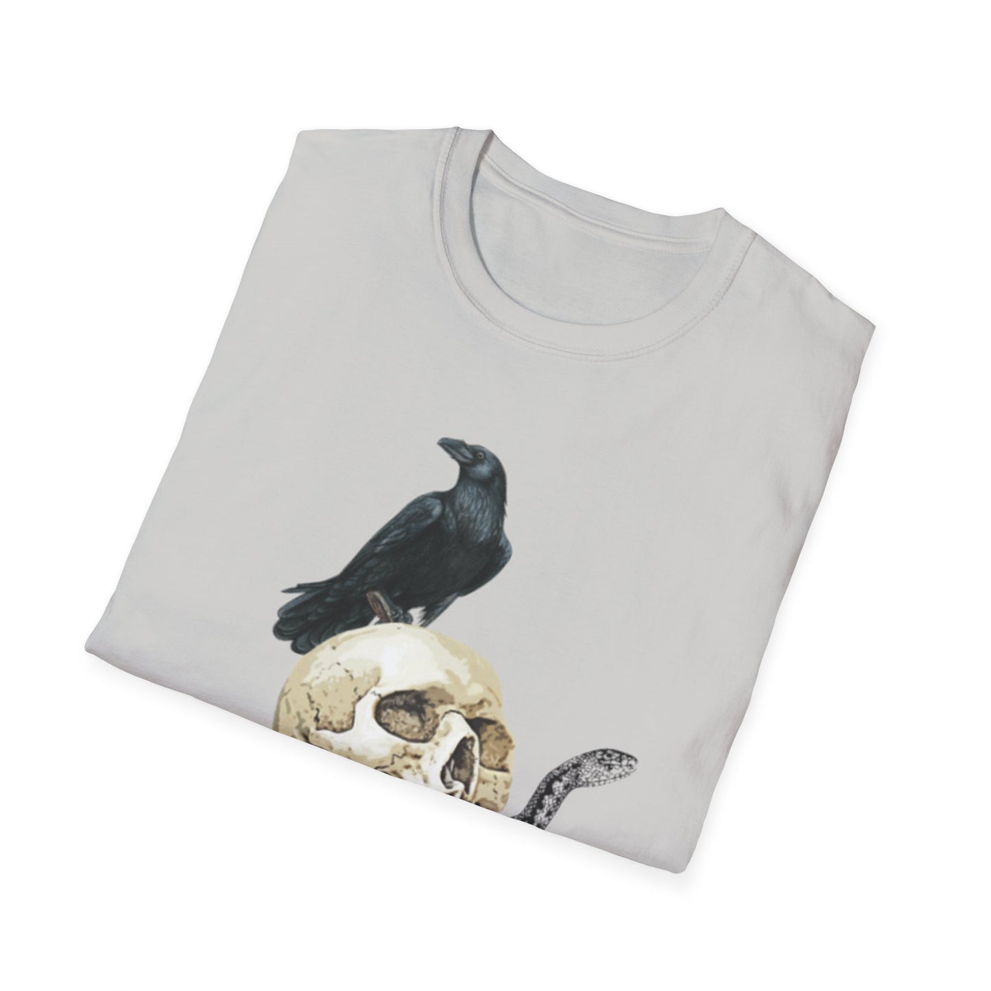 Snake Raven Skull Unisex Softstyle T-Shirt