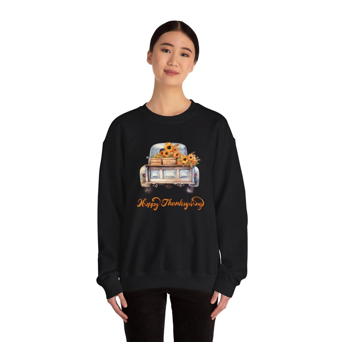 Vintage Truck Thanksgiving Unisex Heavy Blend™ Crewneck Sweatshirt