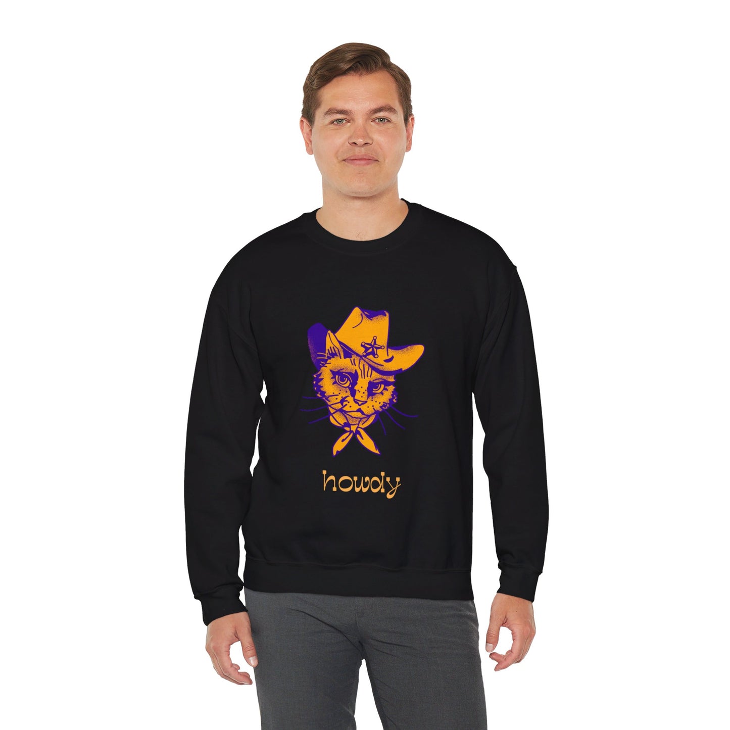 Howdy Cat Unisex Heavy Blend™ Crewneck Sweatshirt