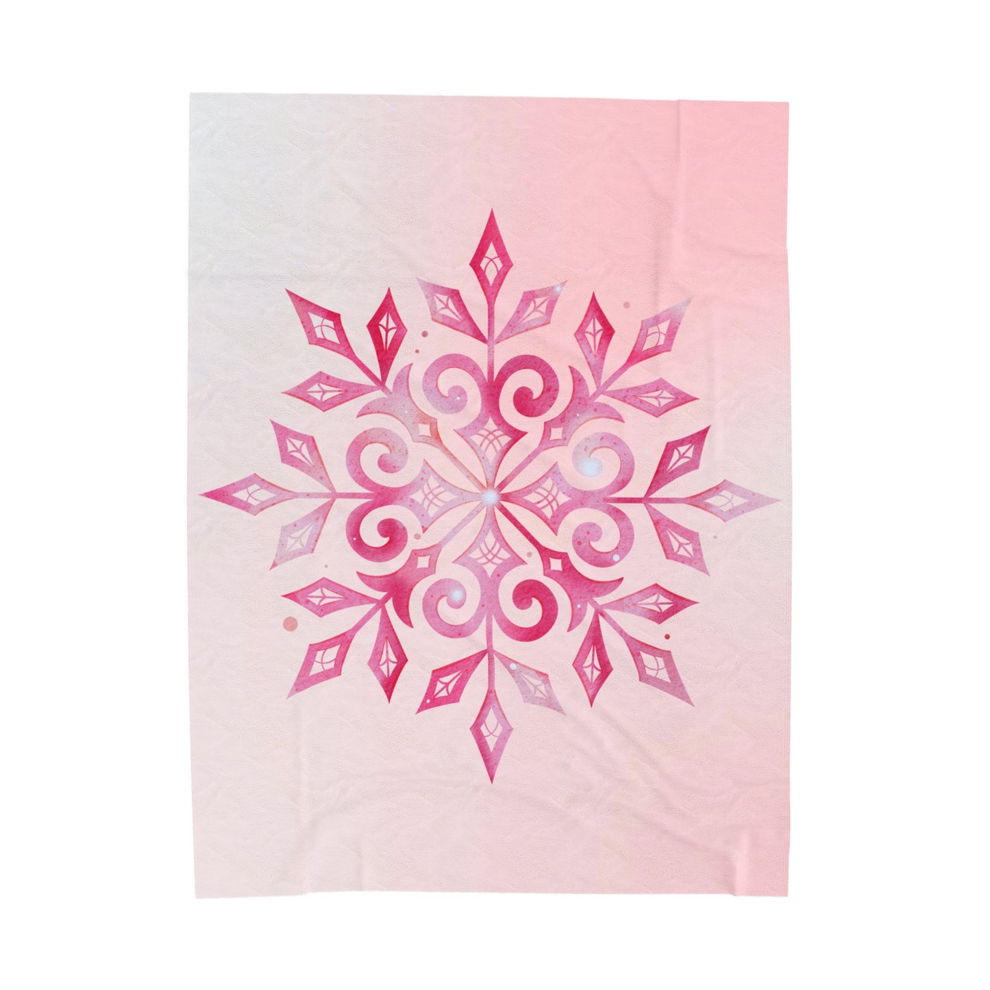 Pink Snowflake Velveteen Plush Blanket