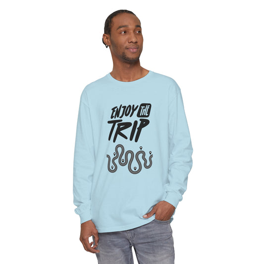 Enjoy the Trip Unisex Garment-dyed Long Sleeve T-Shirt