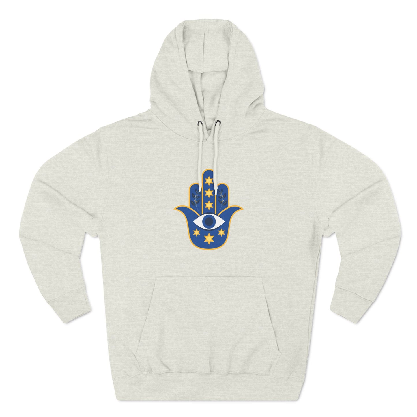 Blue Hamsa Three-Panel Fleece Hoodie