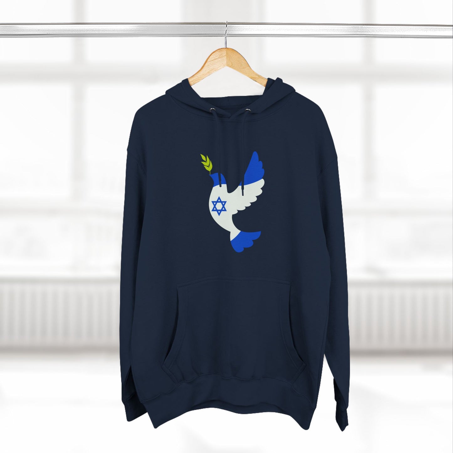 Hanukkah Dove Three-Panel Fleece Hoodie