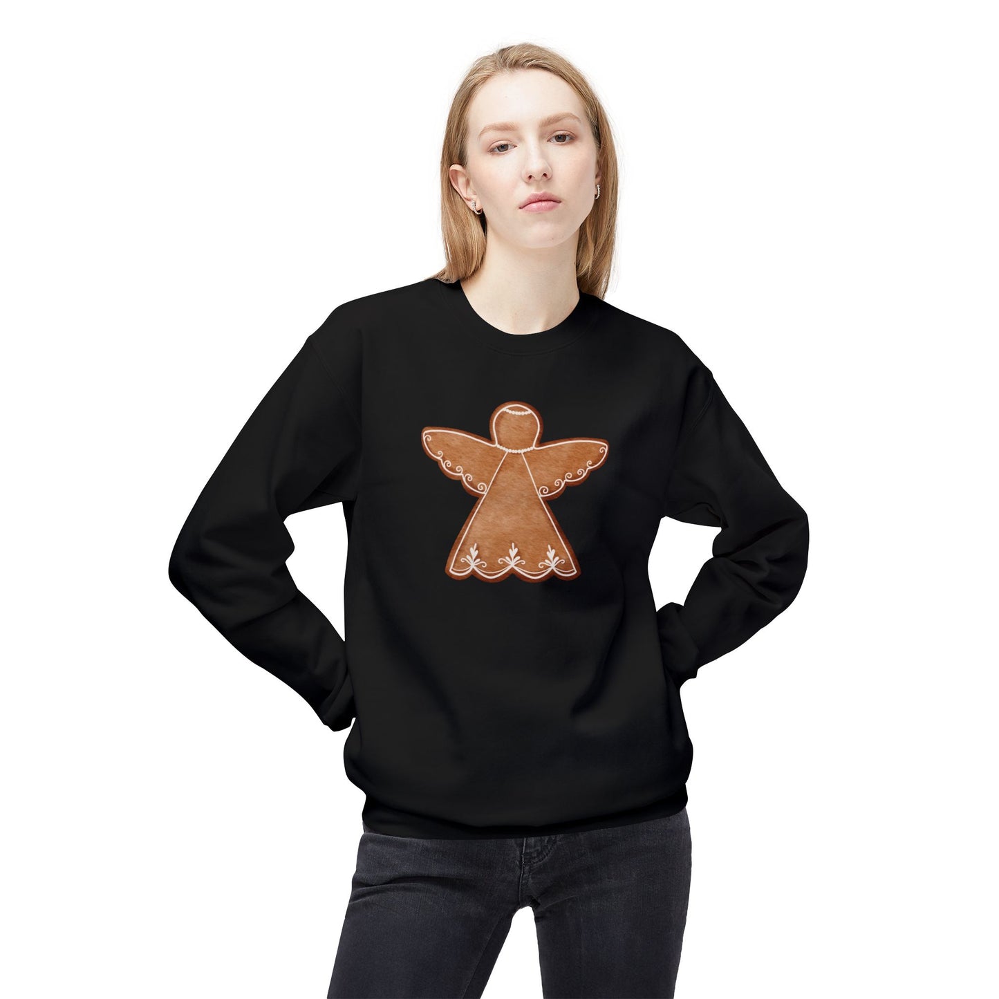 Gingerbread Angel Unisex Midweight Softstyle Fleece Crewneck Sweatshirt